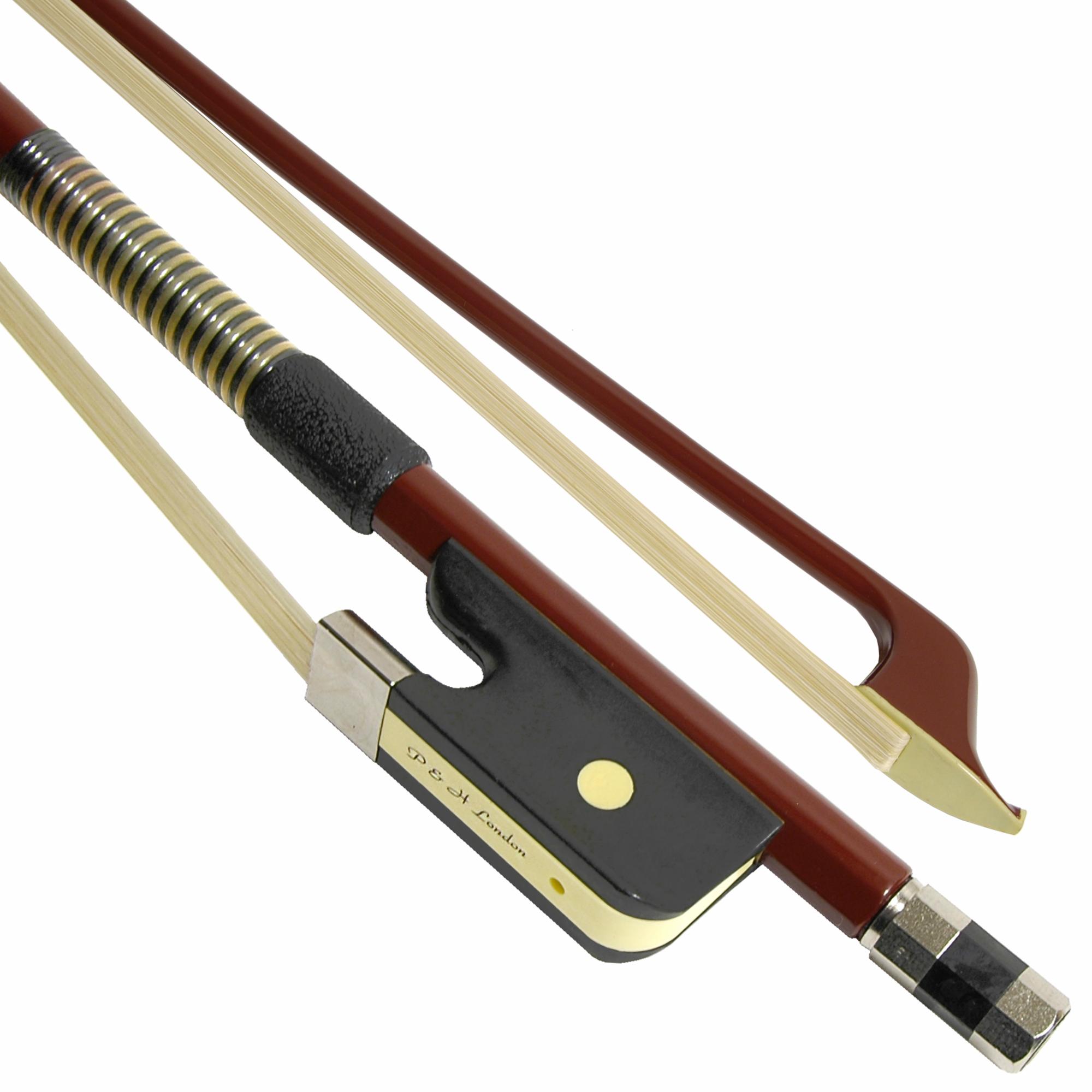 P & H French Self-Rehairing Round Fiberglass Bass Bow