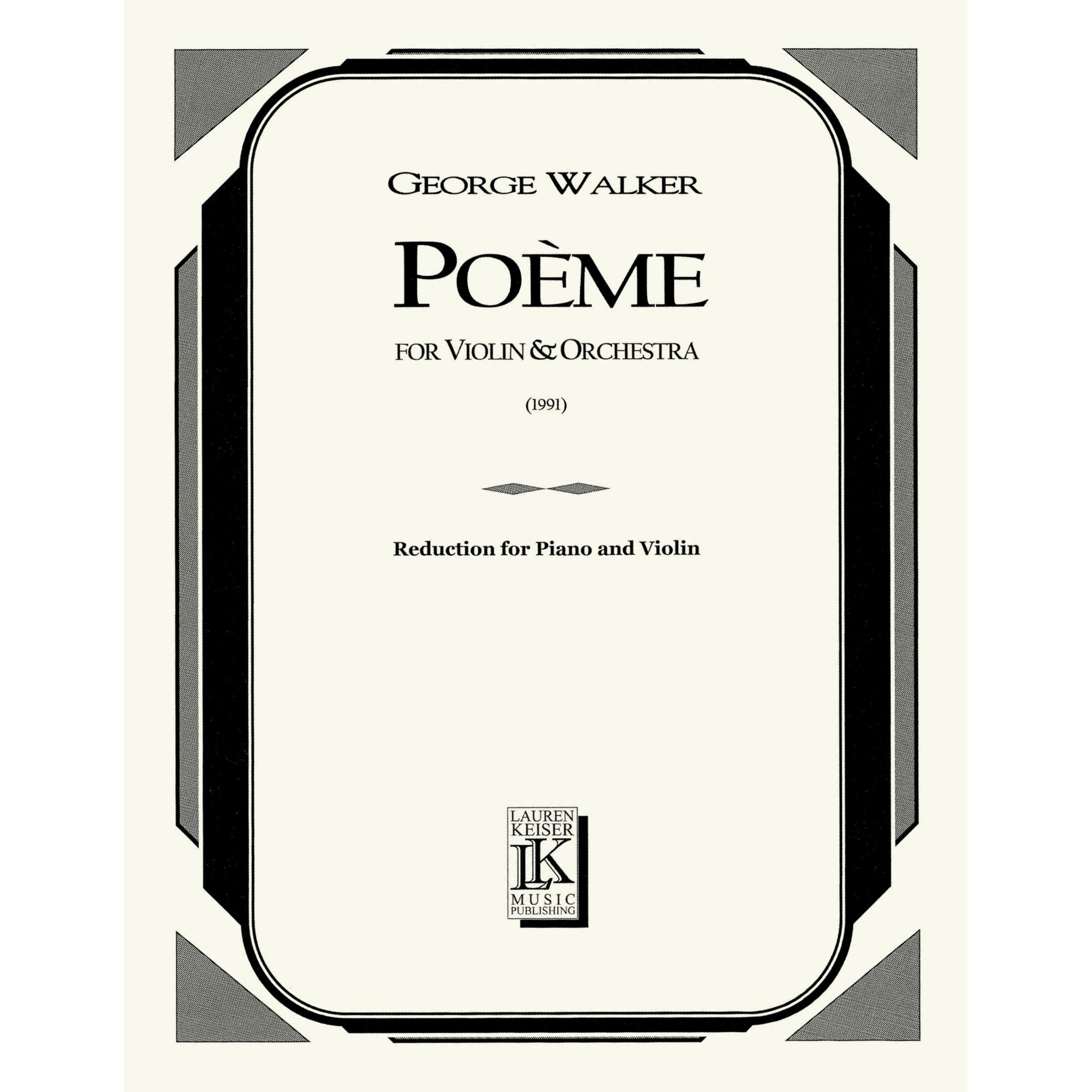 Walker -- Poeme for Violin and Piano
