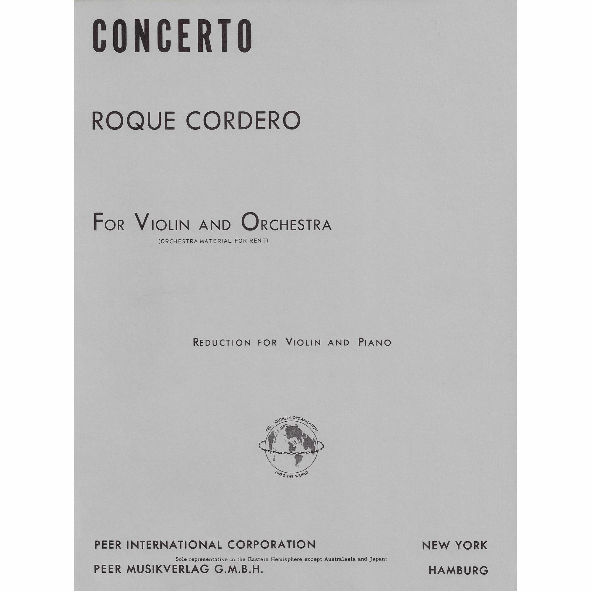 Cordero -- Concerto for Violin and Piano