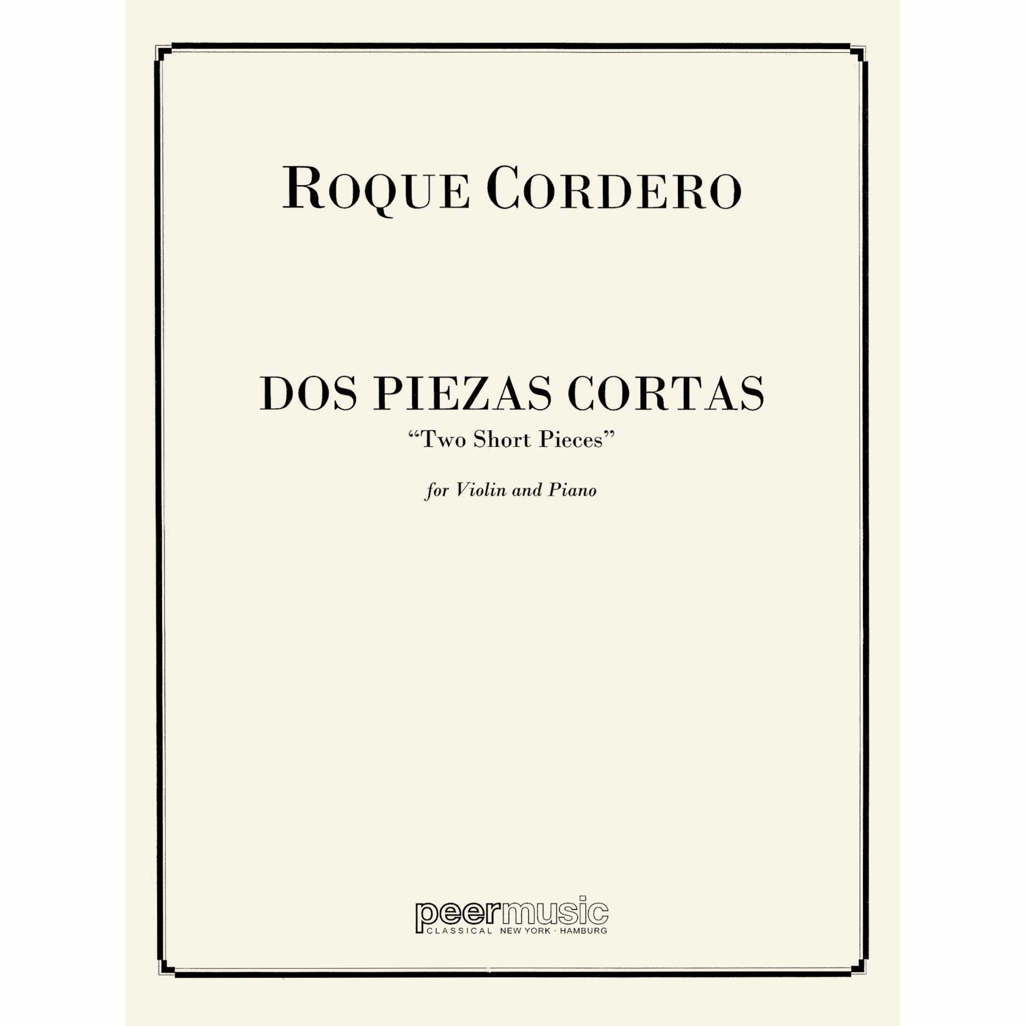 Cordero -- Dor Piezas Cortas for Violin and Piano