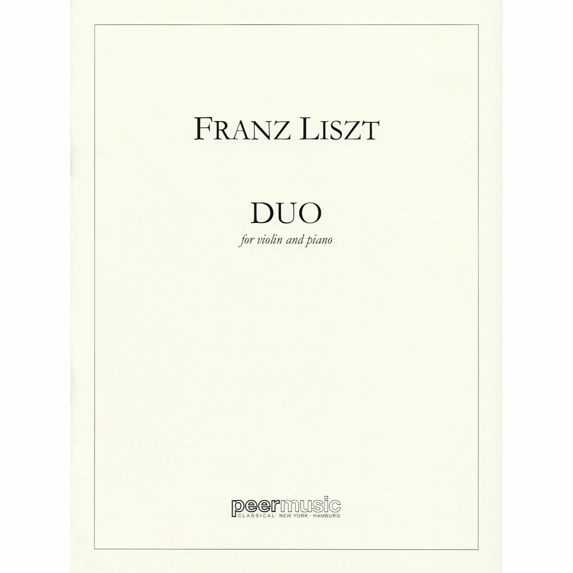 Liszt -- Duo for Violin and Piano
