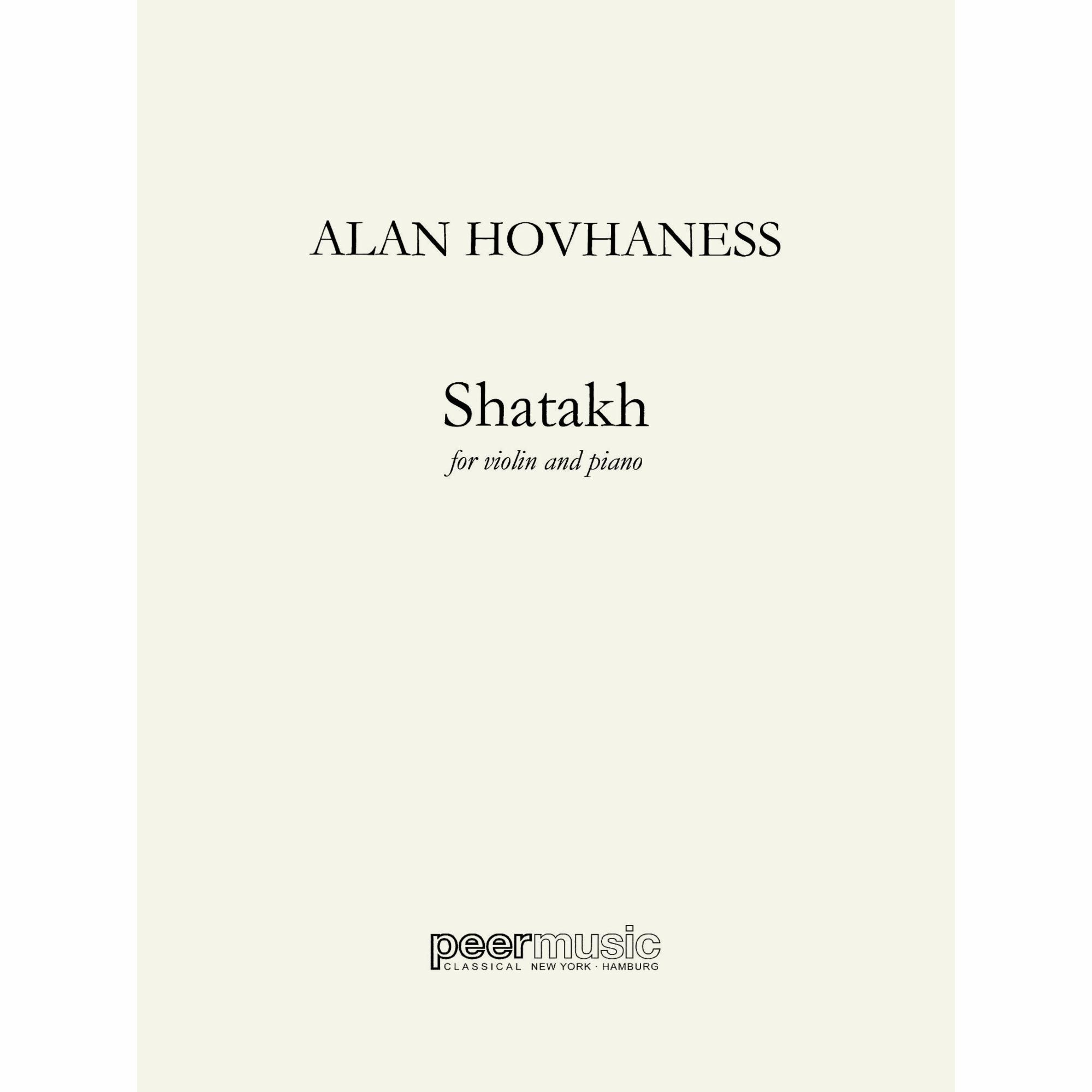 Hovhaness - Shatakh for Violin and Piano