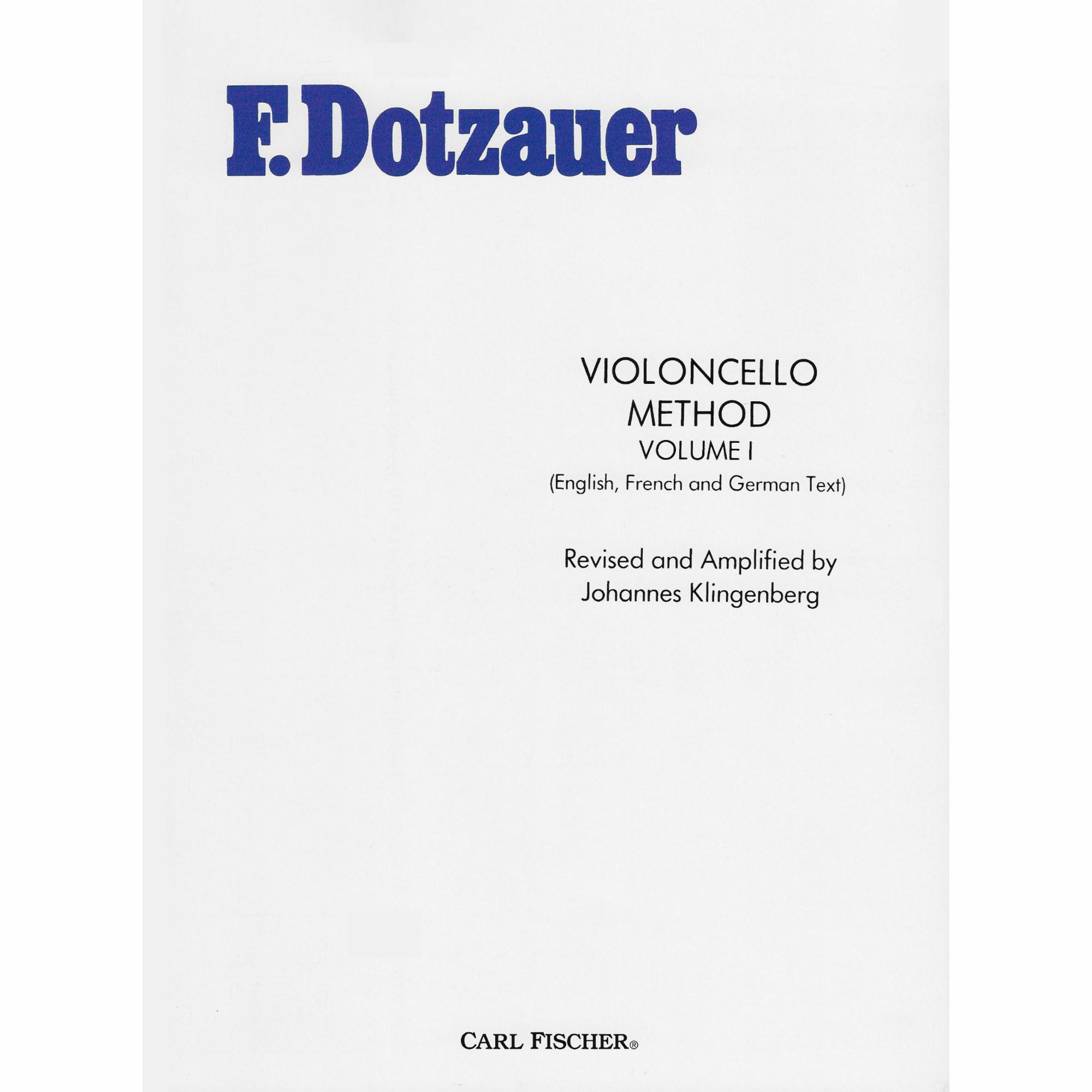 Dotzauer -- Violoncello Method, Vols. 1-2