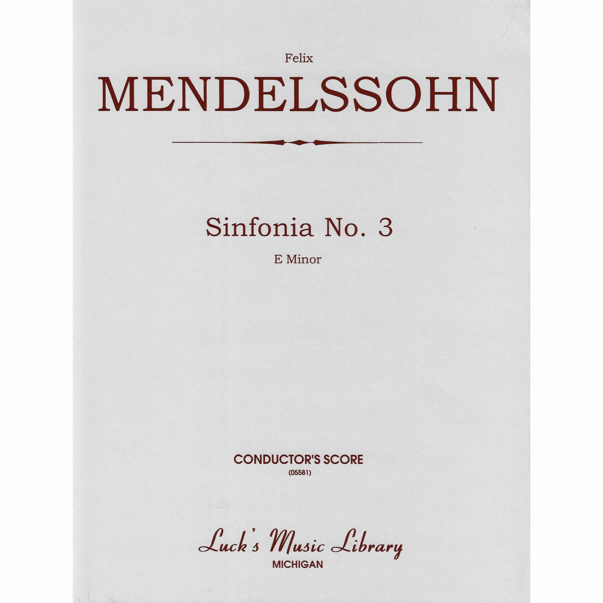 Mendelssohn -- Sinfonia No. 3 in E Minor for String Orchestra
