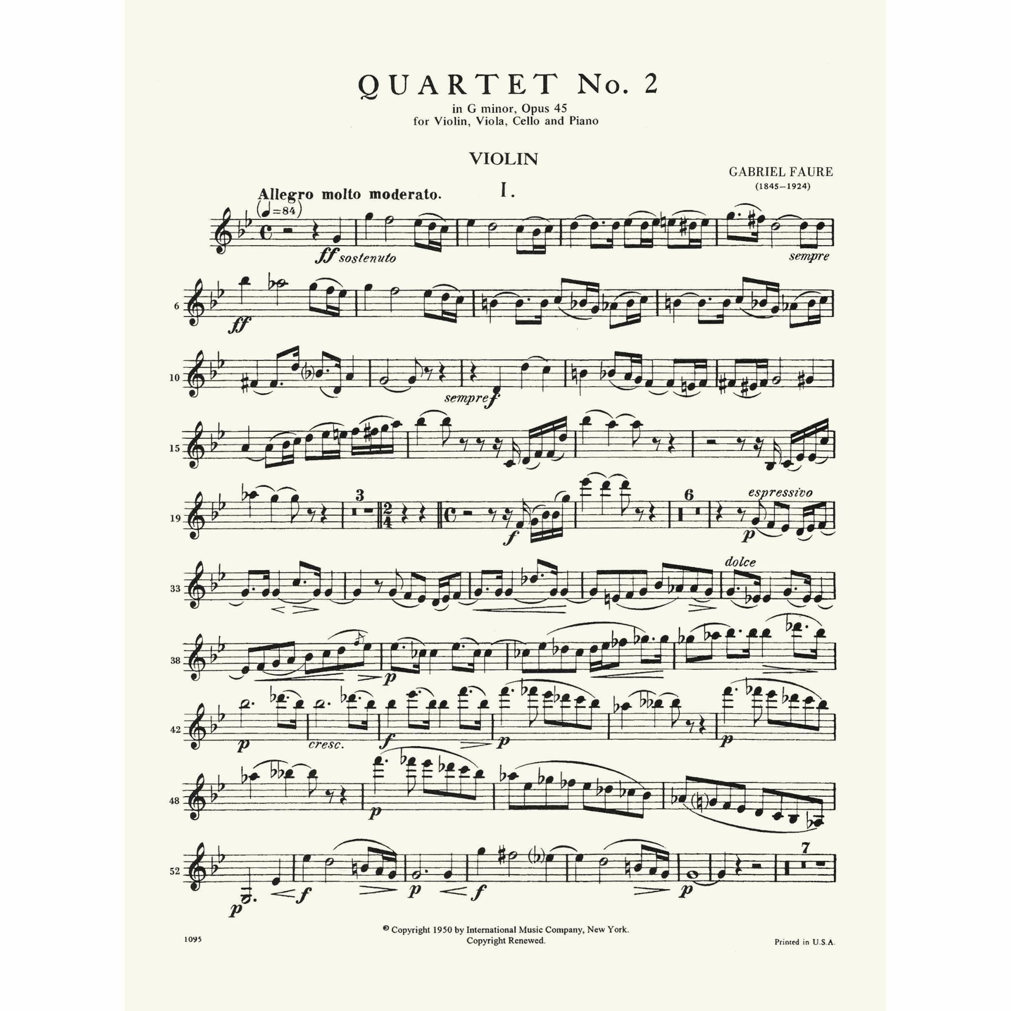 Sample: Violin I (Pg. 1)