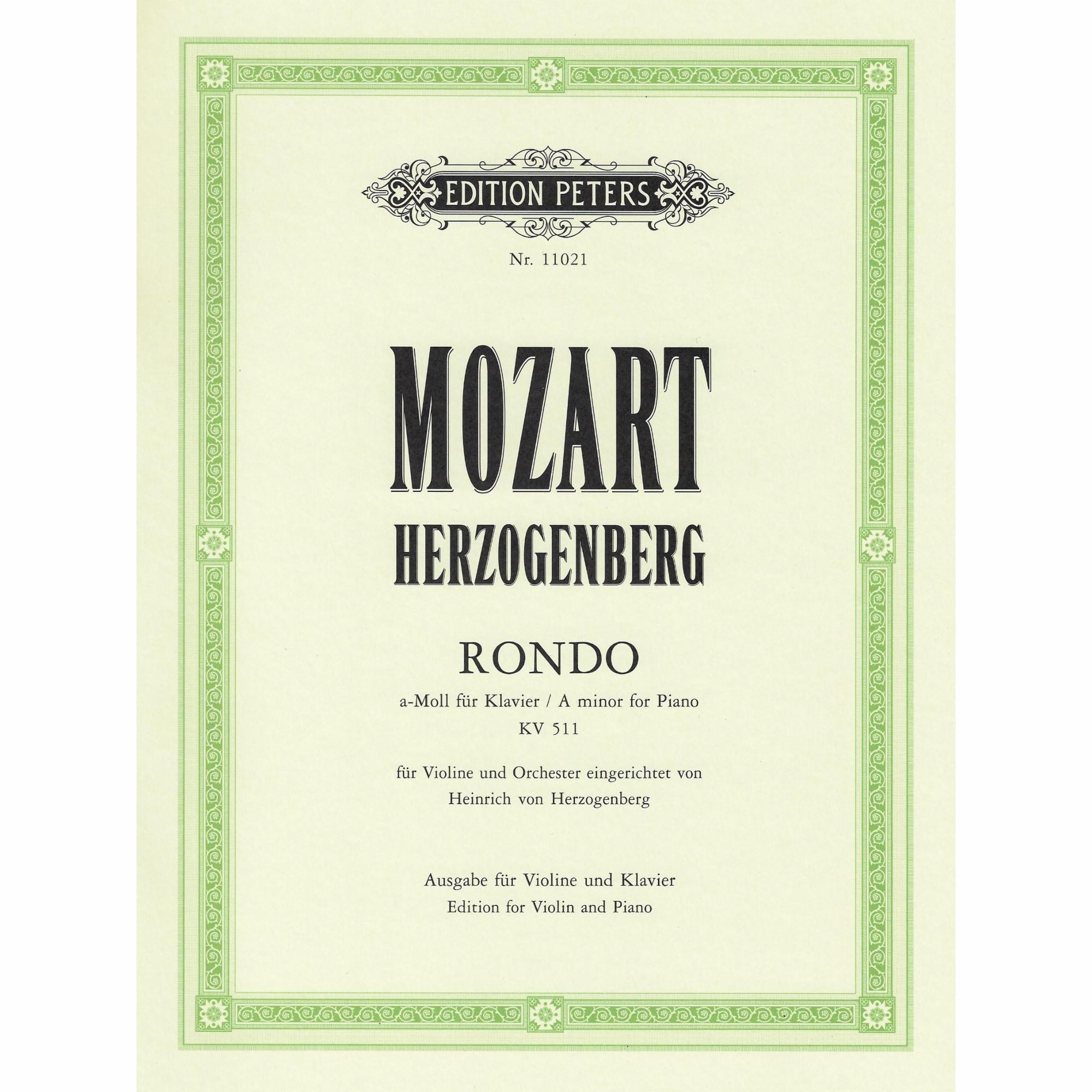 Mozart -- Rondo in A Minor, K. 511 for Violin and Piano