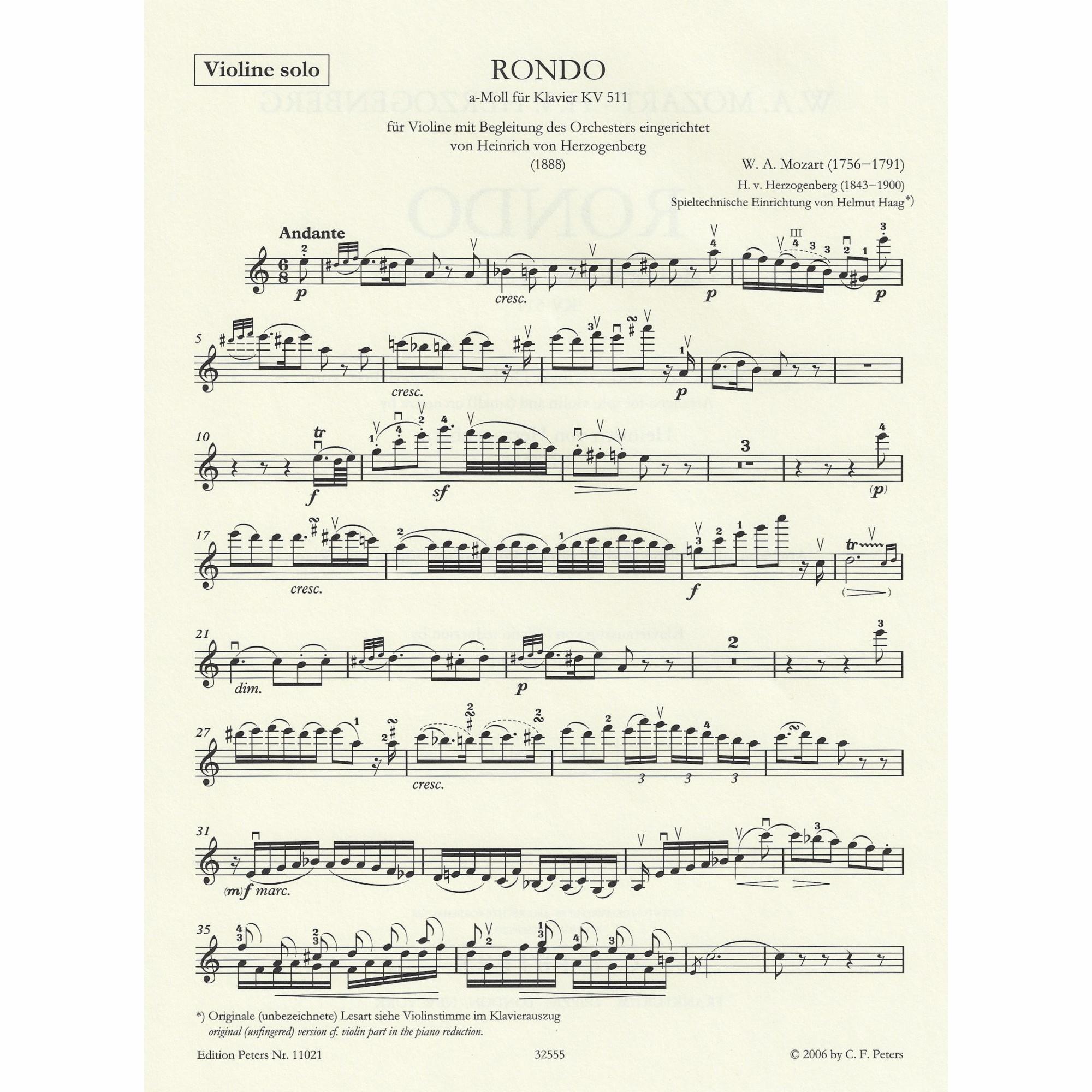 Sample: Violin Part