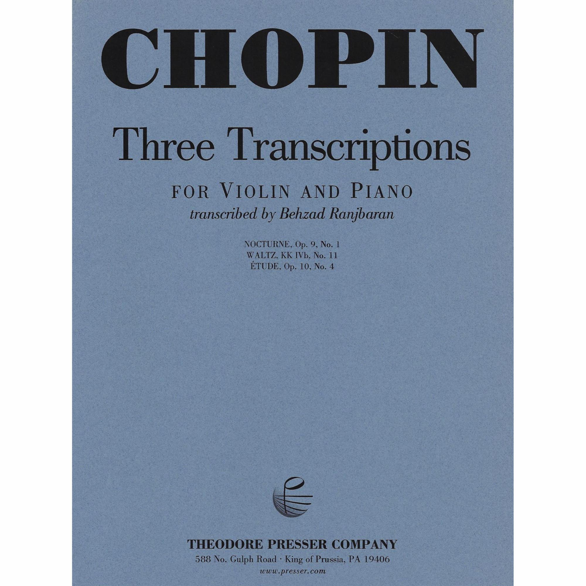 Chopin -- Three Transcriptions for Violin and Piano