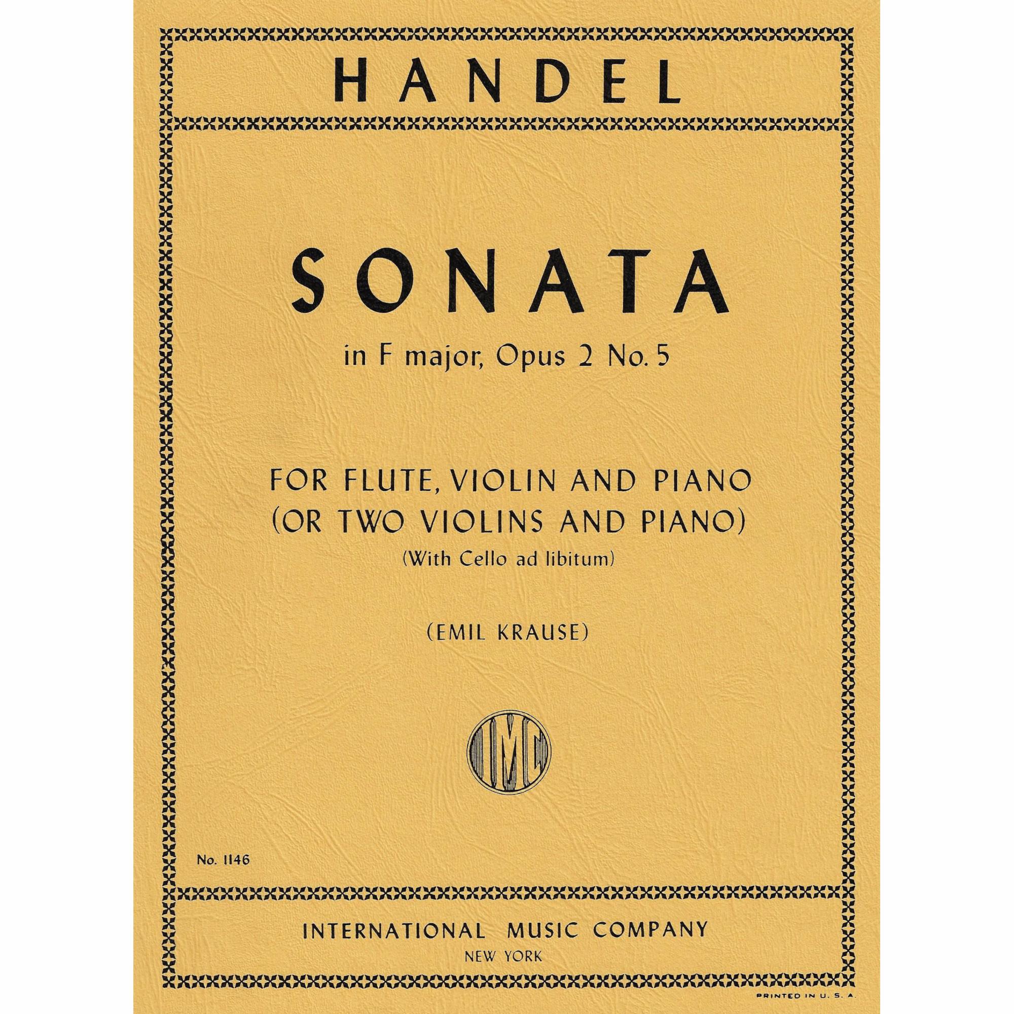 Handel -- Sonata in F Major, Op. 2, No. 5 for Two Violins and Piano