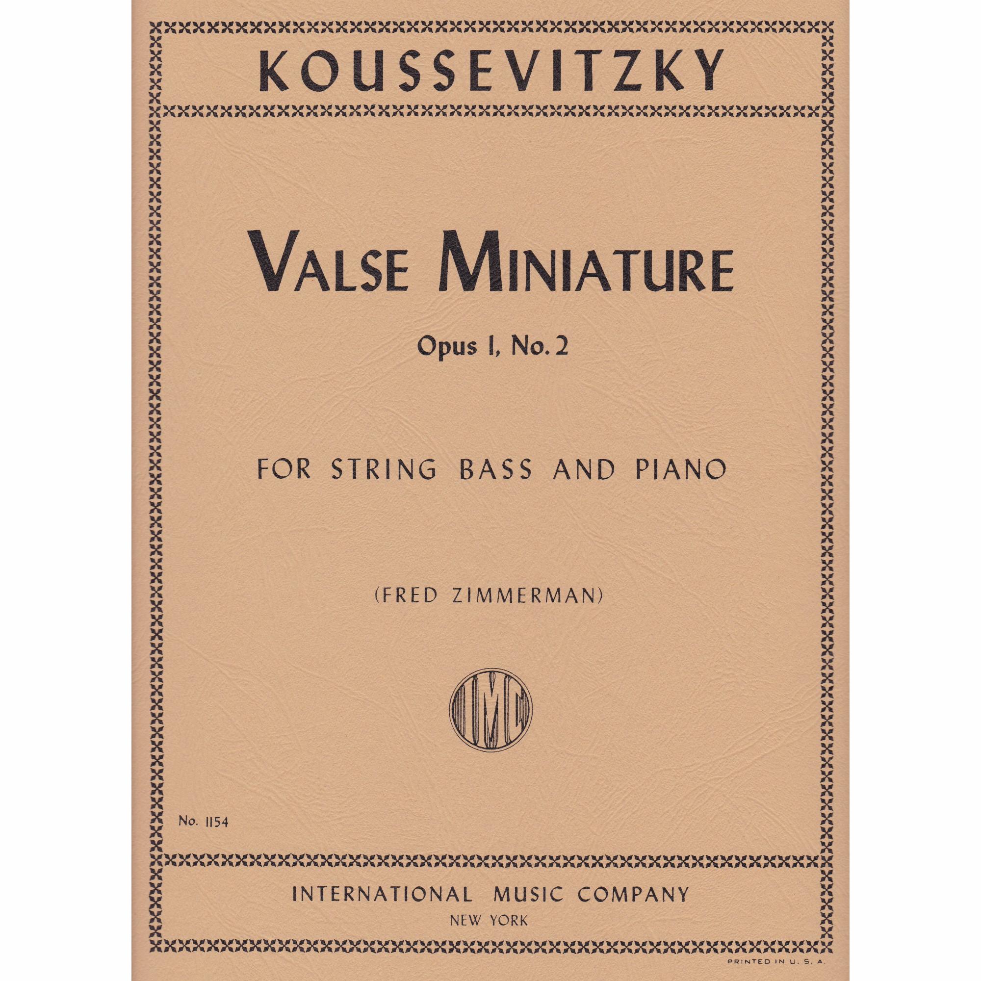 Valse Miniature for Bass and Piano, Op. 1, No. 2