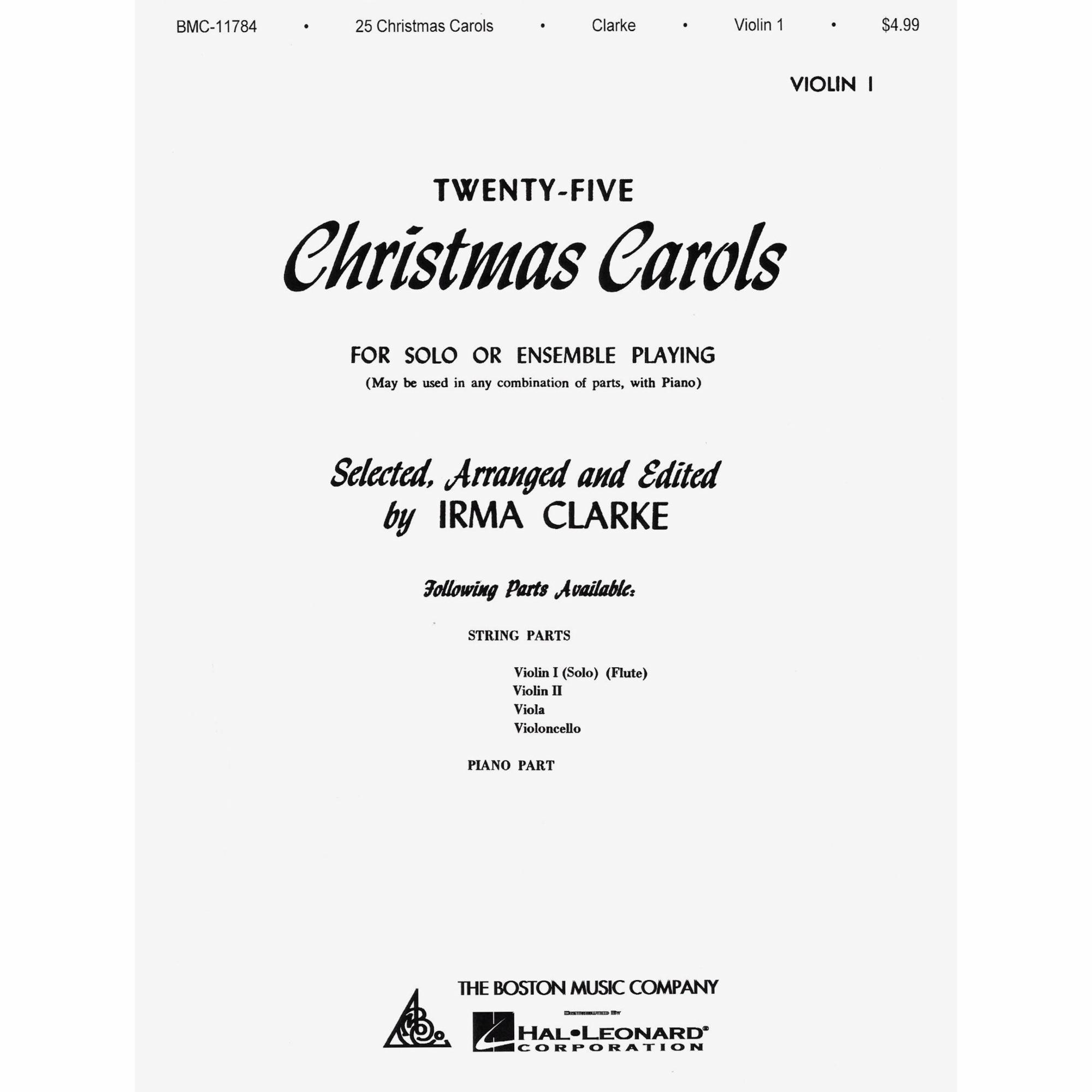 Twenty-Five Christmas Carols for String Quartet