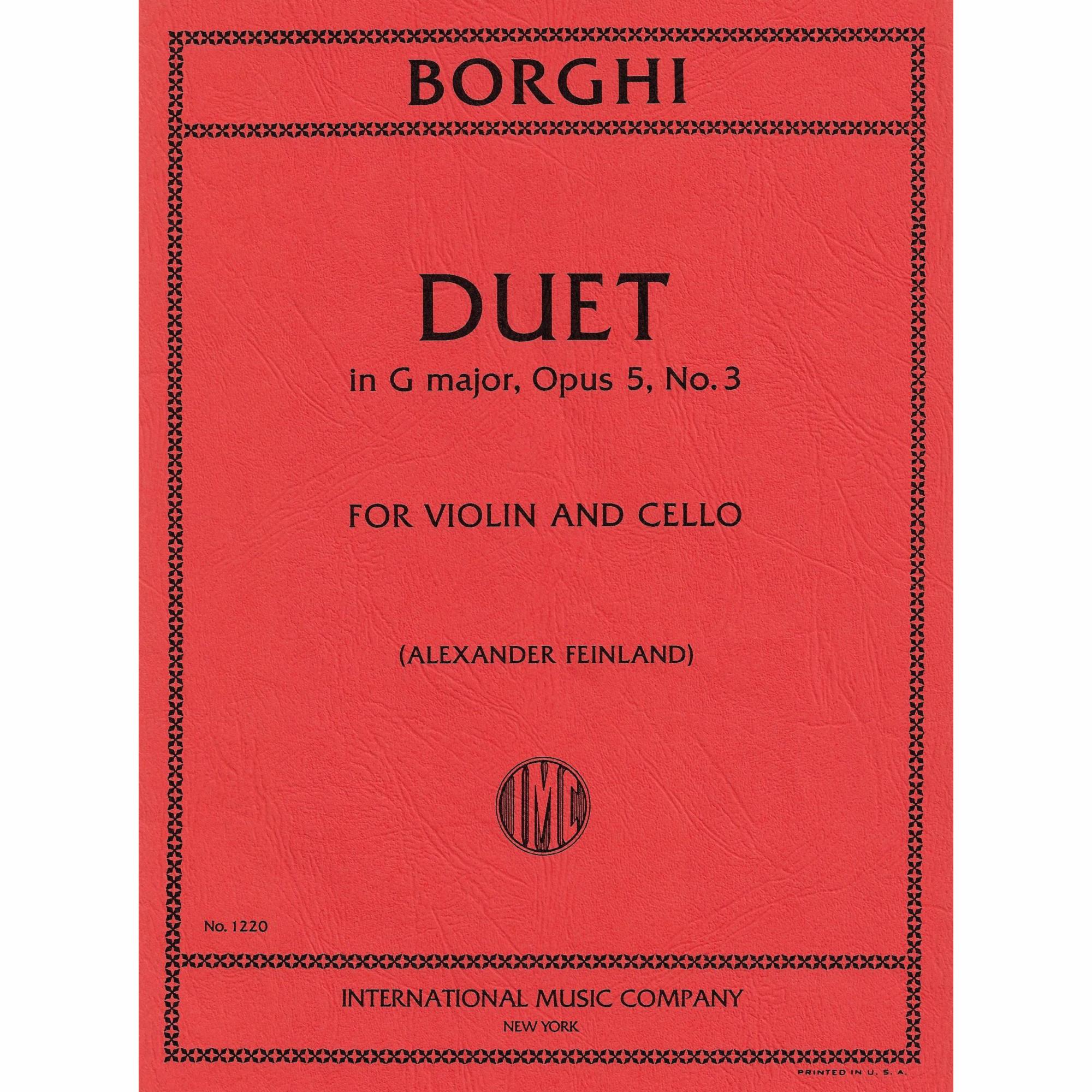Borghi -- Duet in G Major, Op. 5, No. 3 for Violin and Cello
