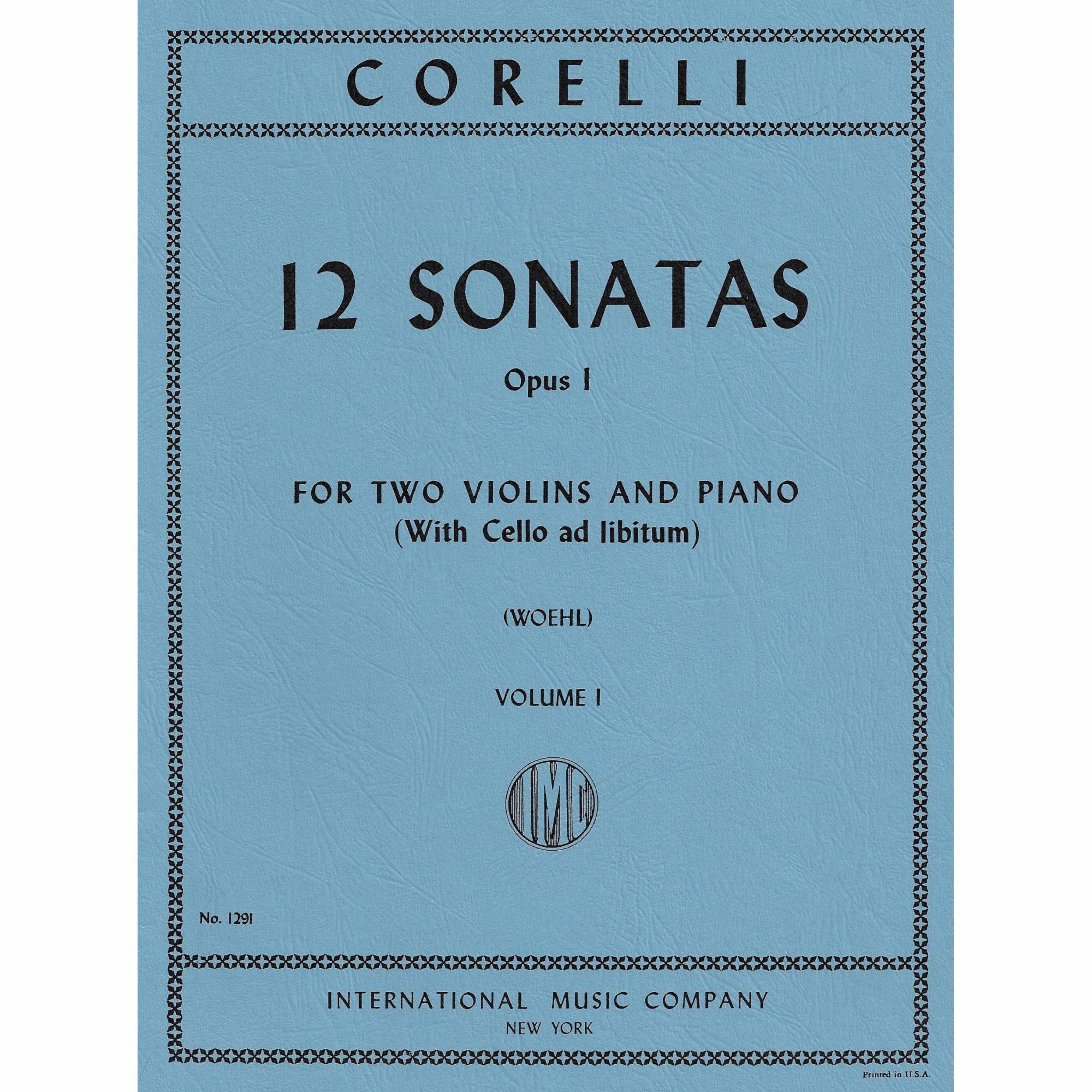 Corelli -- 12 Sonatas, Op. 1, Vols. I-IV for Two Violins and Piano