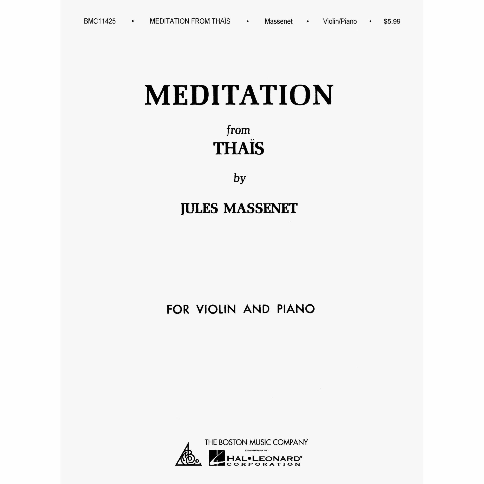 Massenet -- Meditation, from Thais for Violin and Piano
