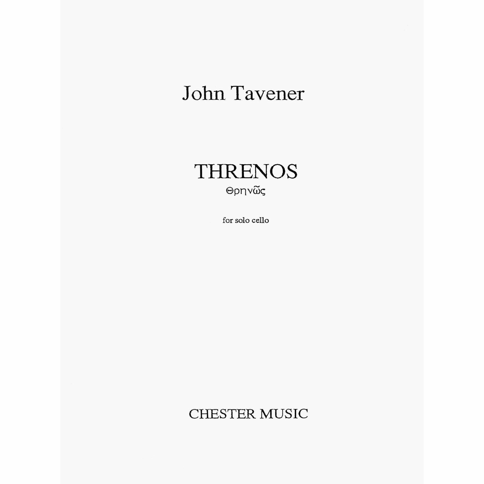 Tavener -- Threnos for Solo Cello