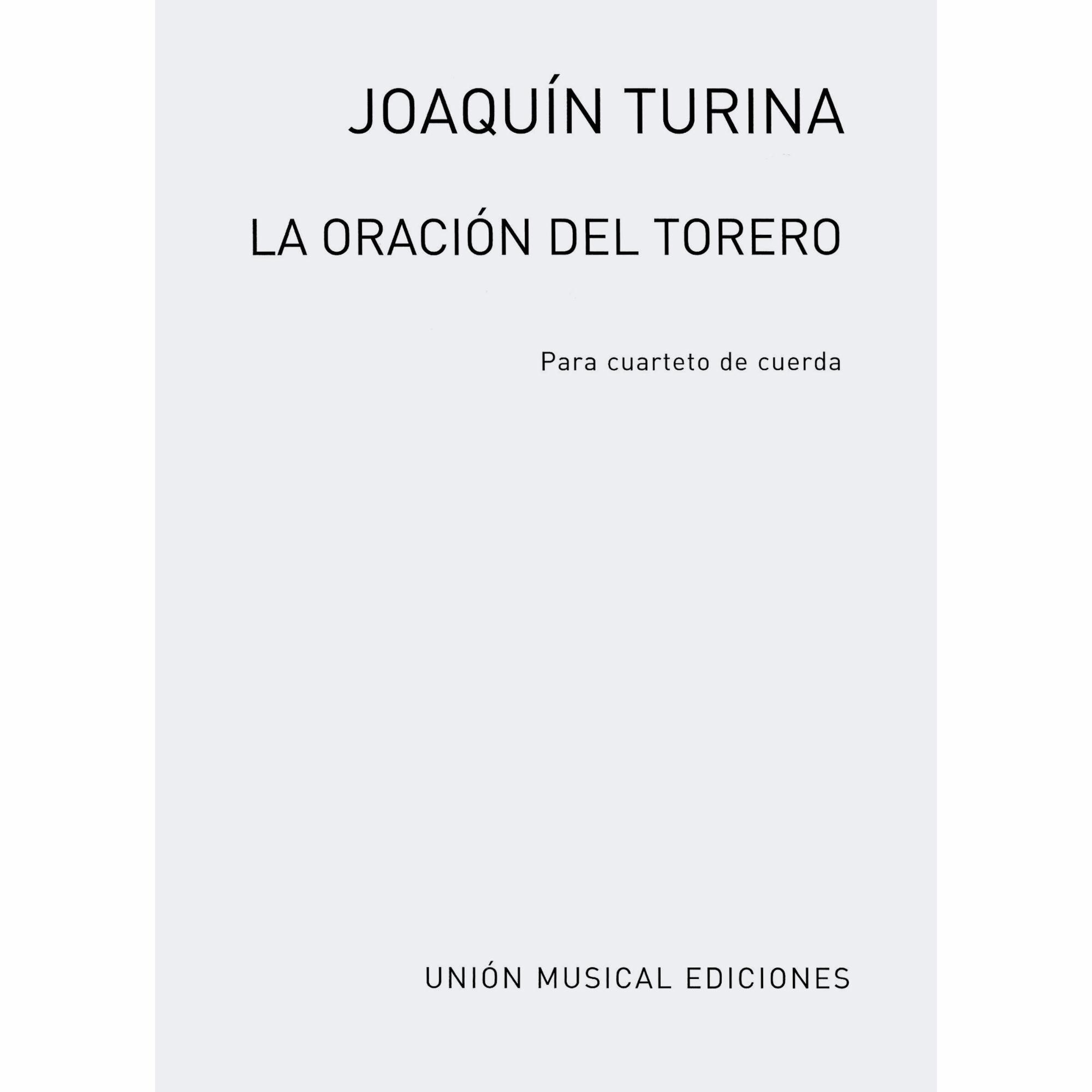 Turina -- La Oracion del Torero for String Quartet