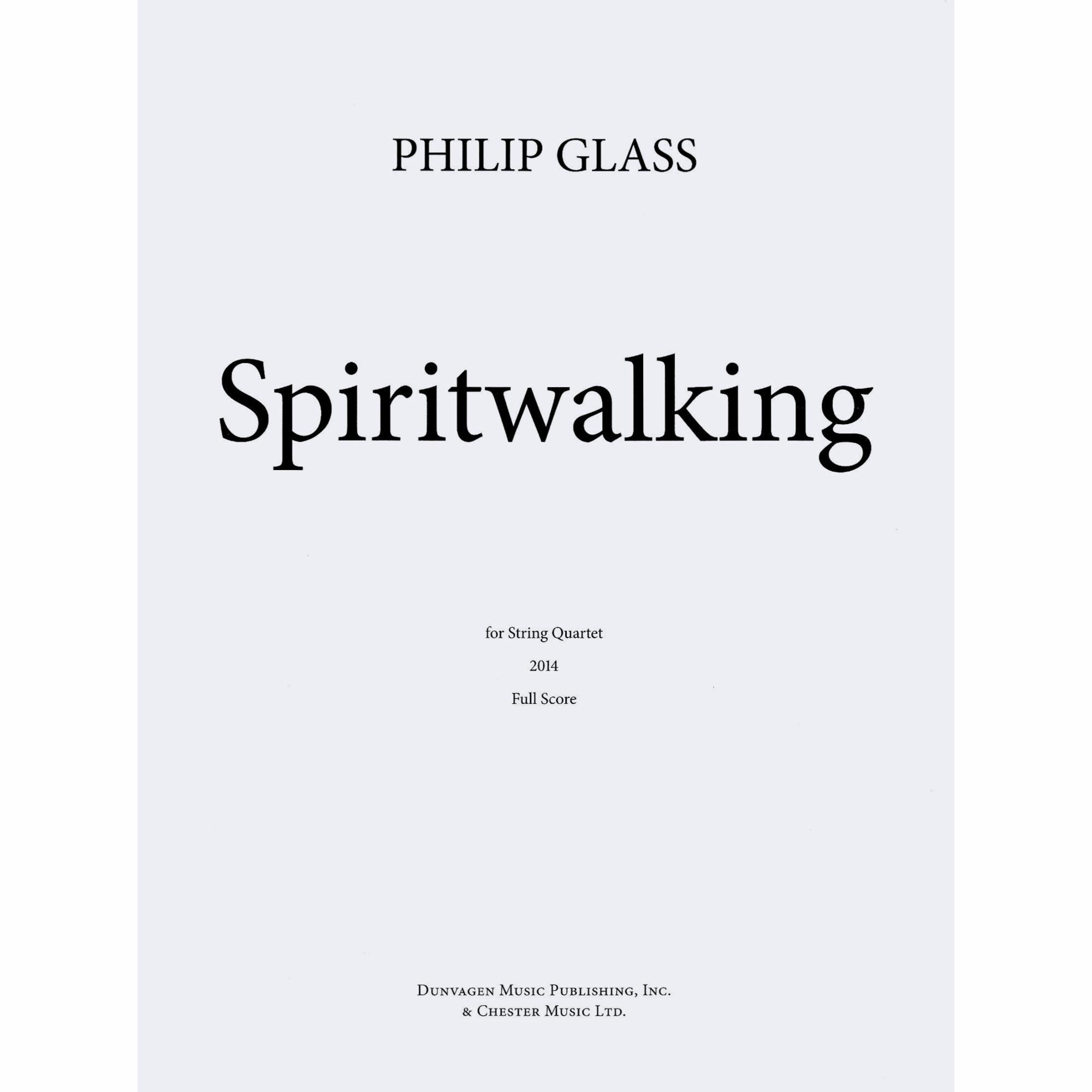 Glass -- Spiritwalking for String Quartet