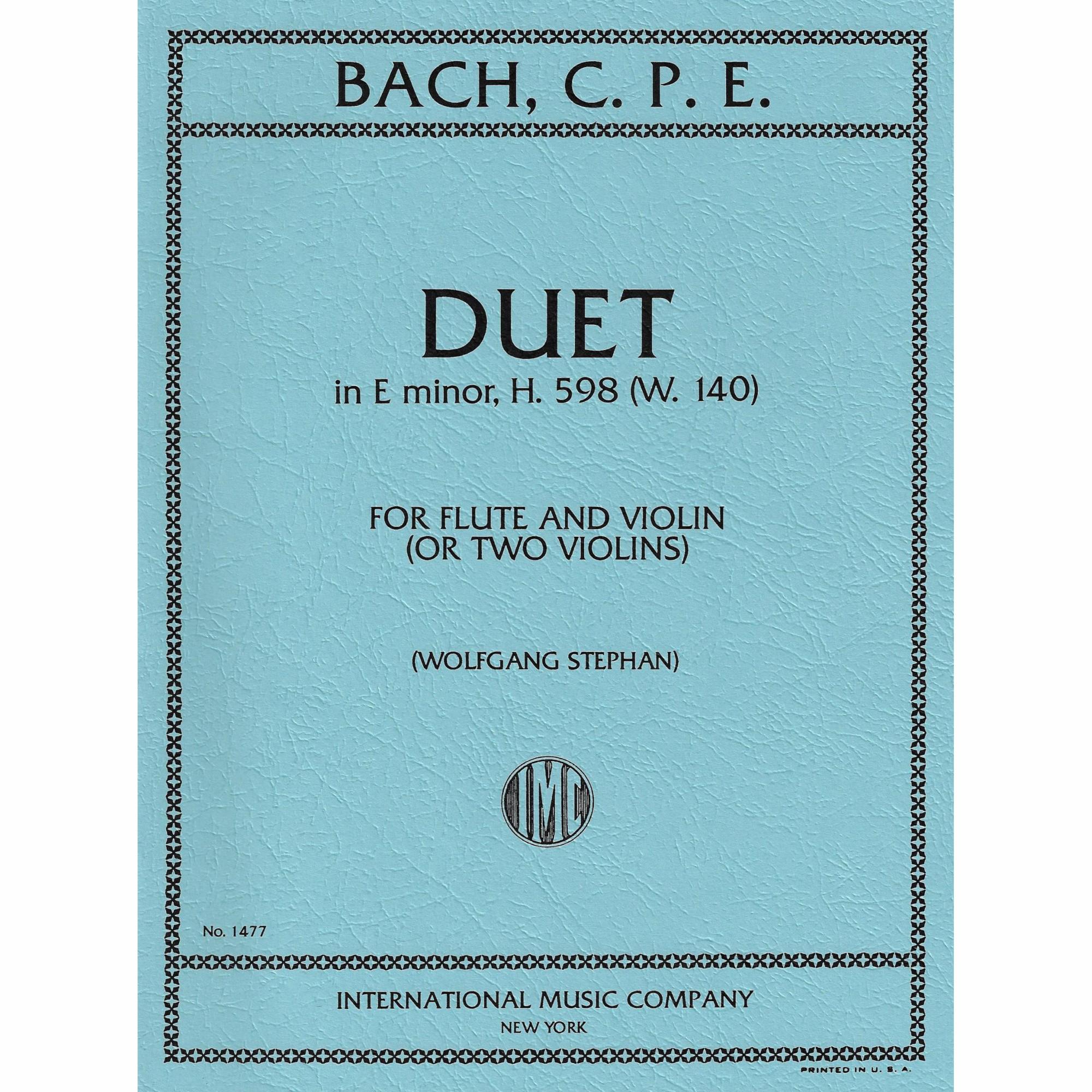 C. P. E. Bach -- Duet in E Minor, H. 598 for Two Violins