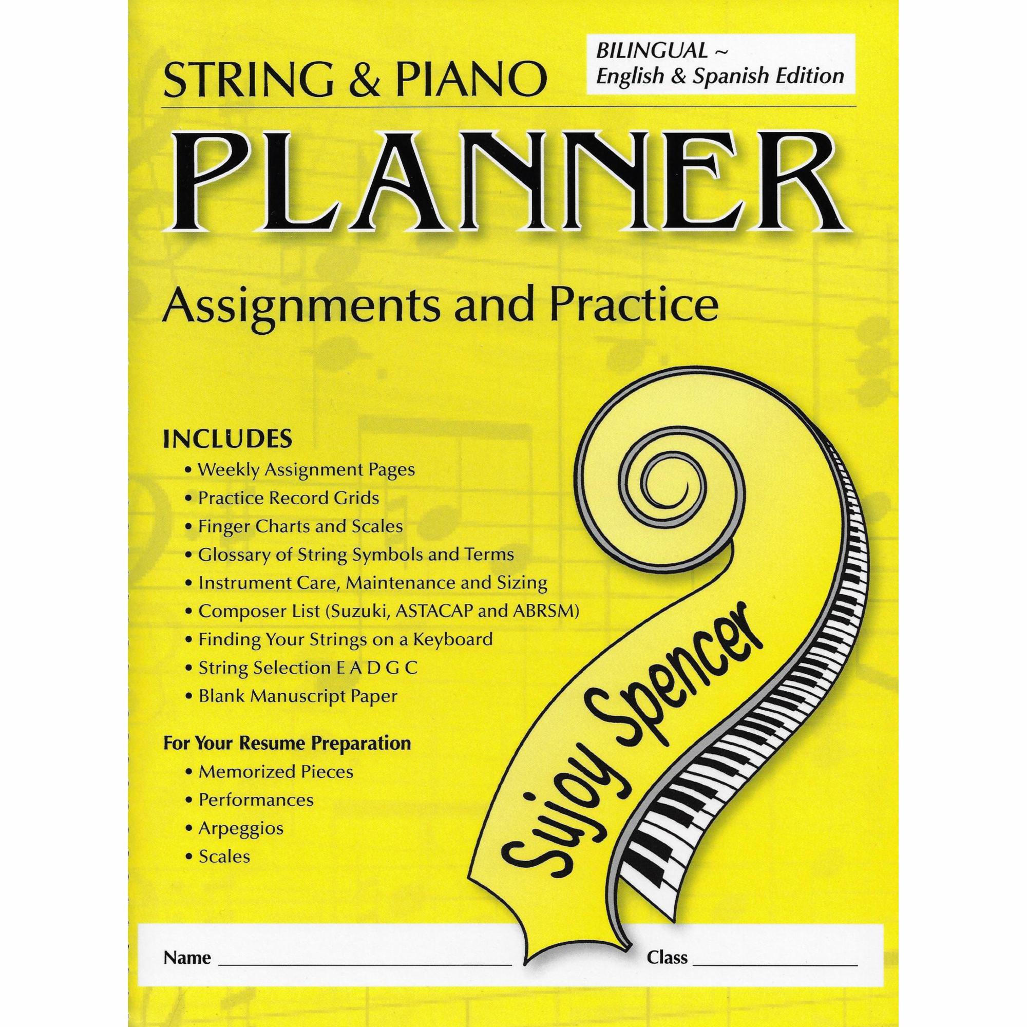 String & Piano Planner: Assignments and Practice