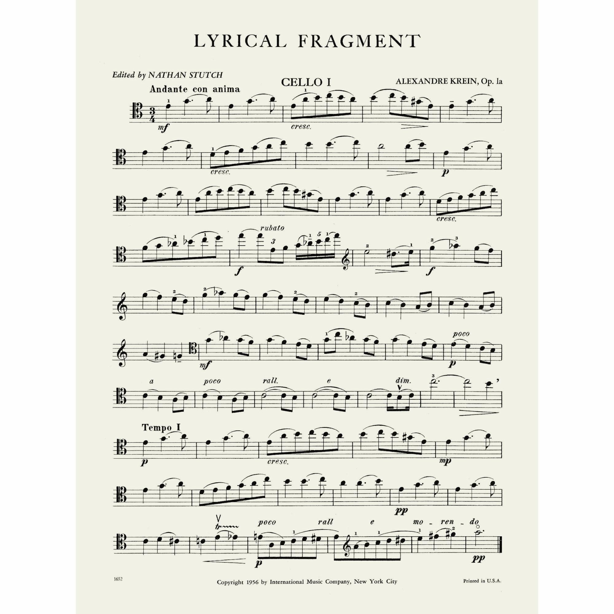 Sample: Cello I (Pg. 1)