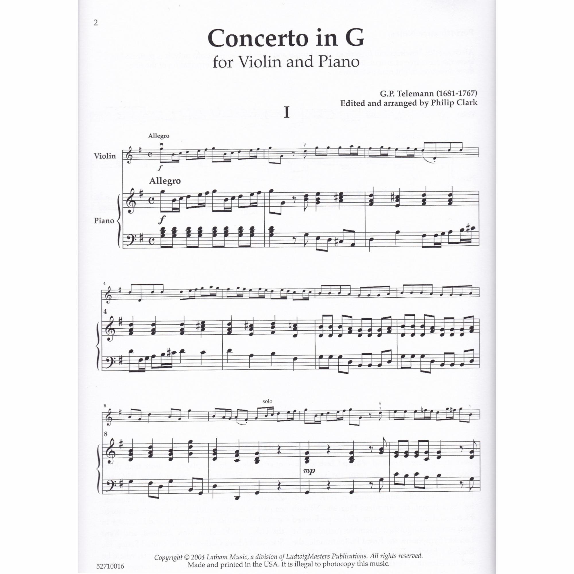 Violin Concerto in G Major