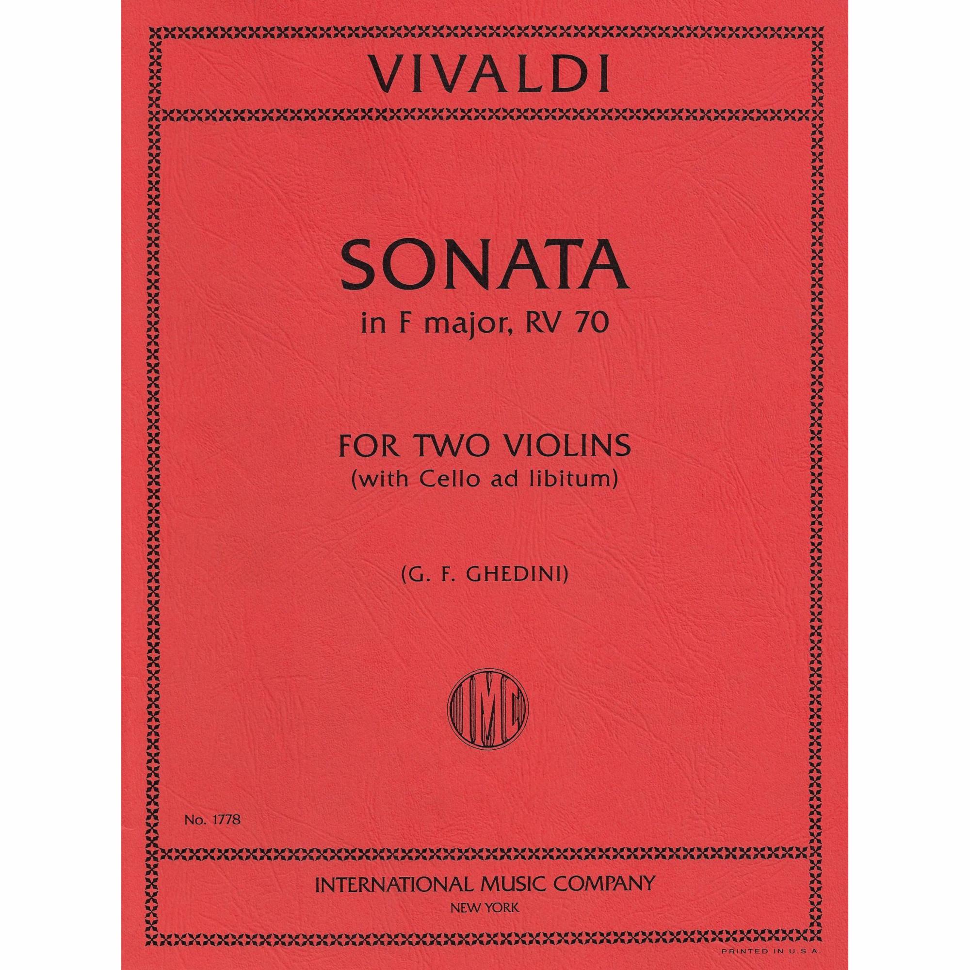 Vivaldi -- Sonata in F Major, RV 70 for Two Violins and Piano