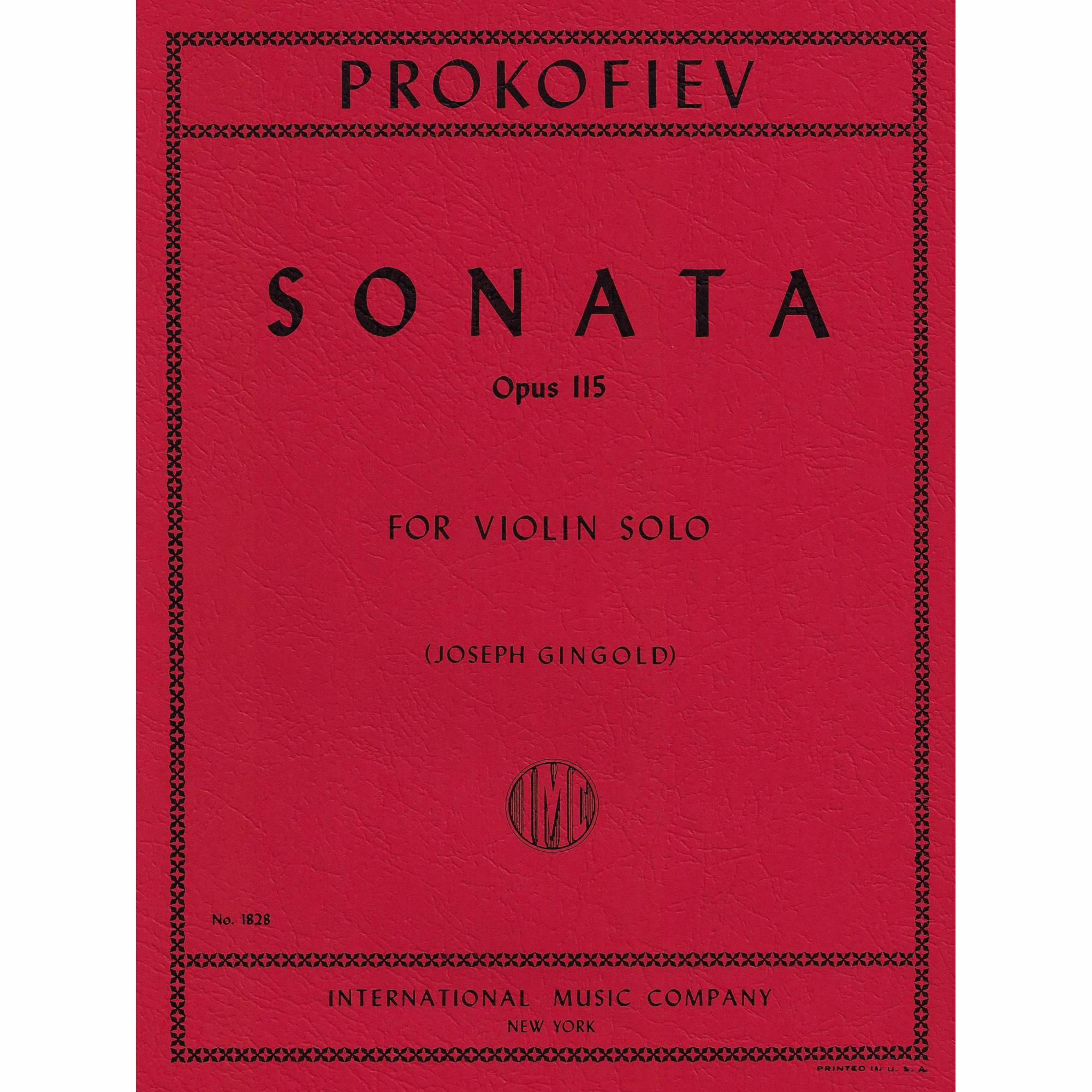 Prokofiev -- Sonata, Op. 115 for Solo Violin