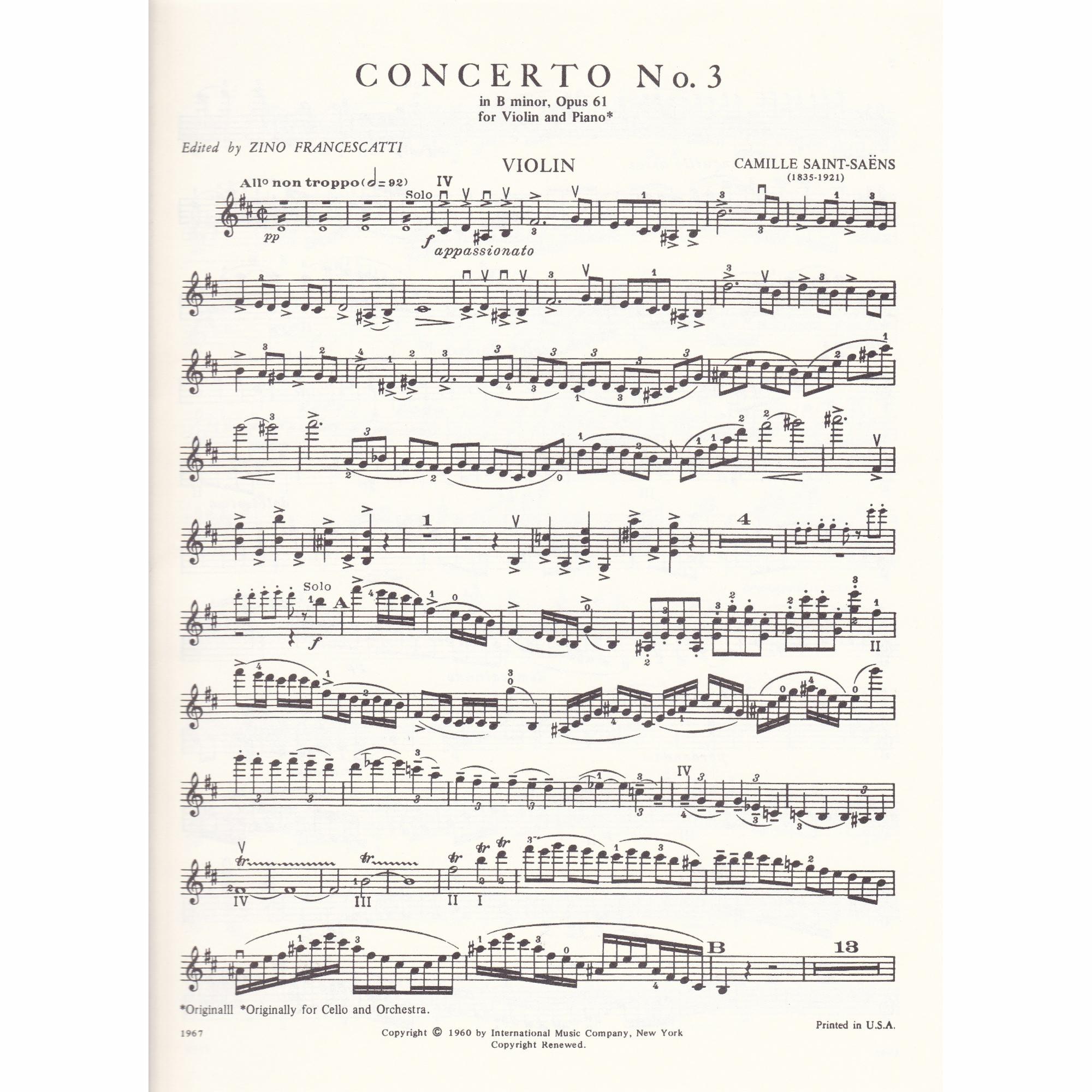 Violin Concerto No. 3 in B Minor, Op. 61