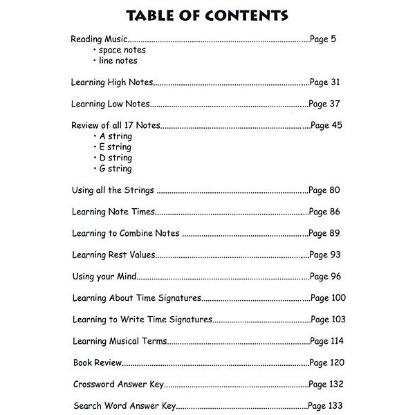 Table of contents