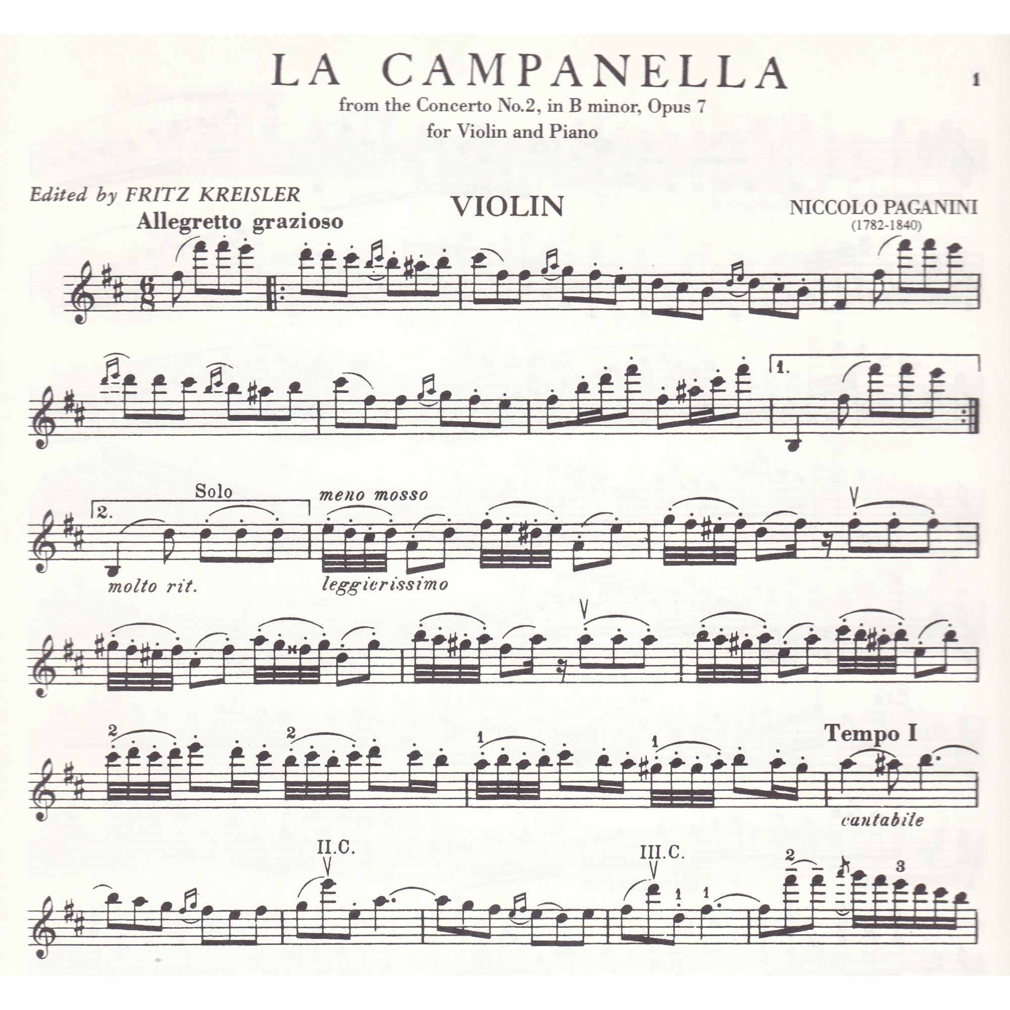 La Campanella (from Violin Concerto No. 2, Op. 7)