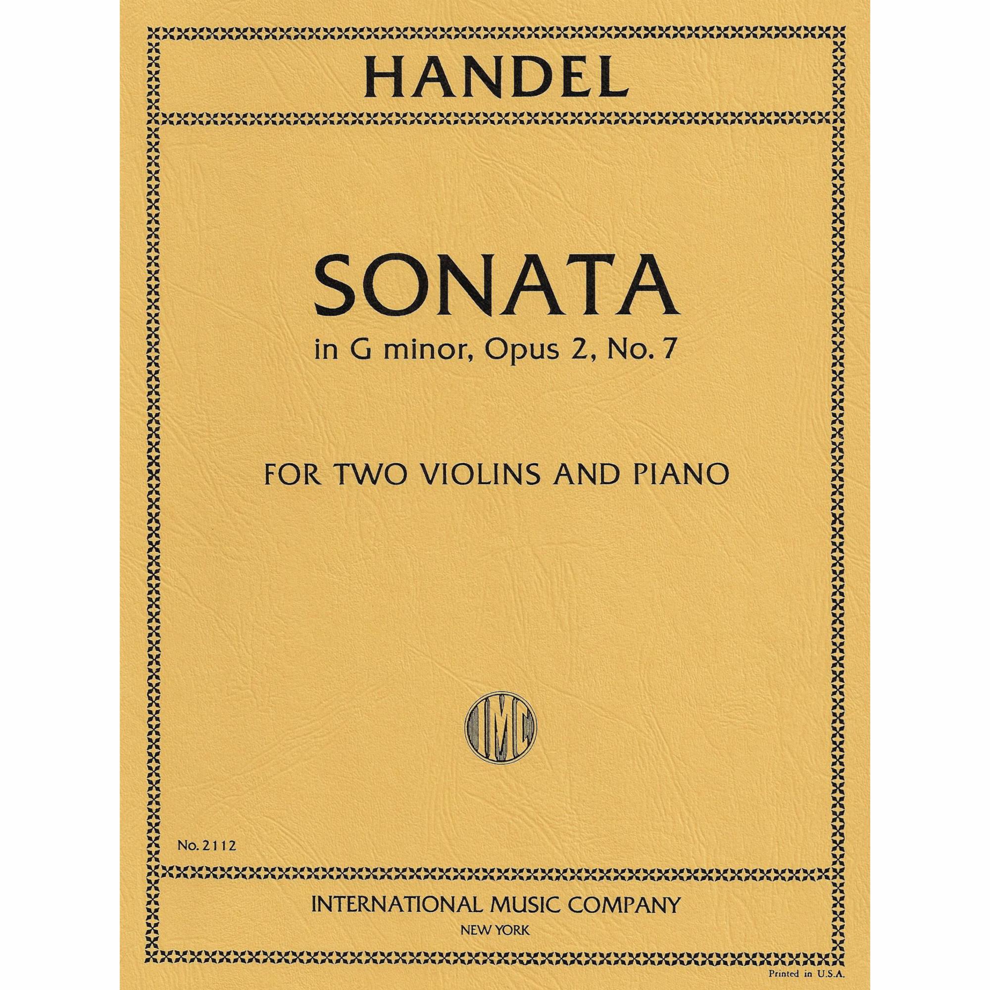 Handel -- Sonata in G Minor, Op. 2, No. 7 for Two Violins and Piano