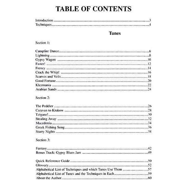 Table of contents