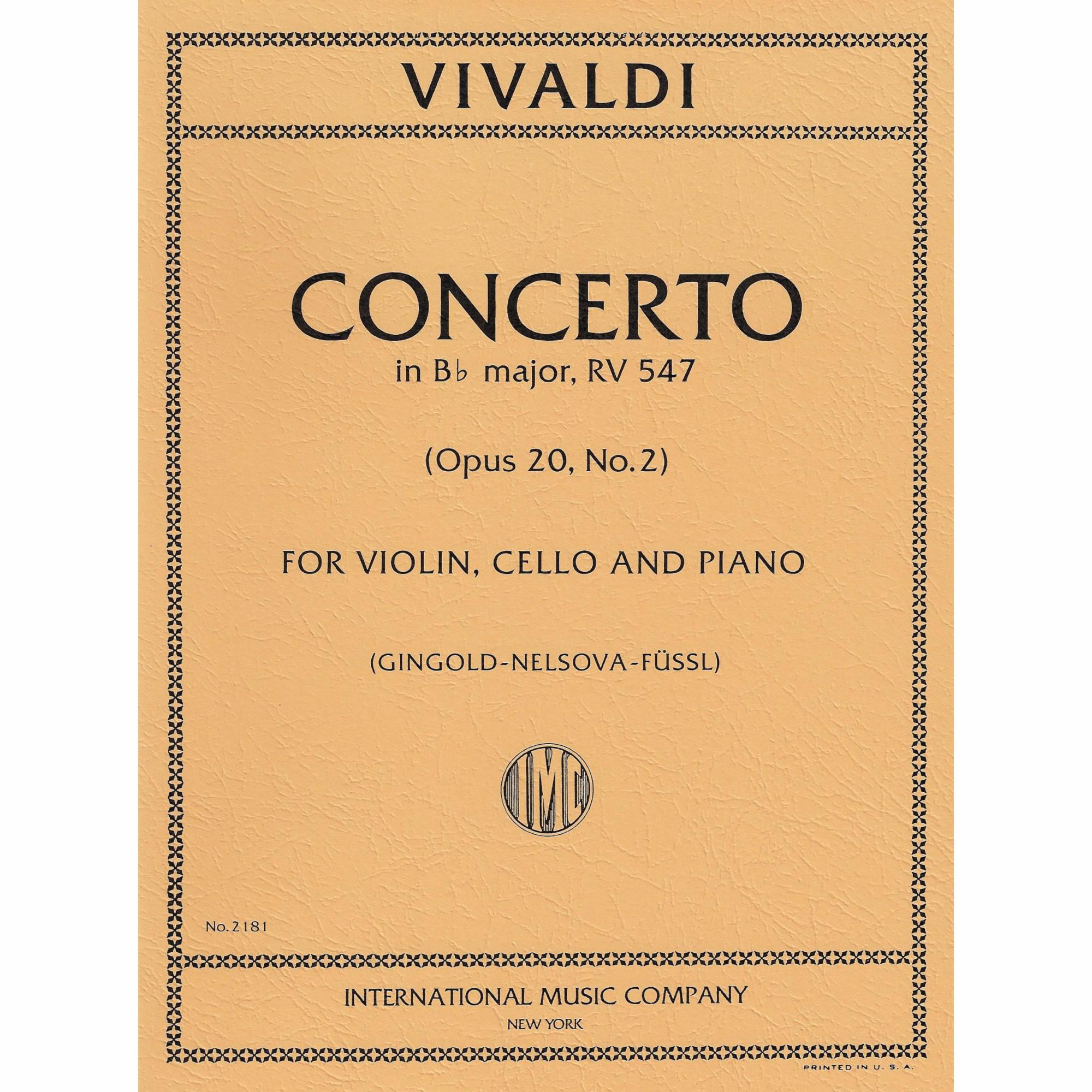 Vivaldi -- Concerto in B-flat Major, RV 547 for Violin, Cello, and Piano