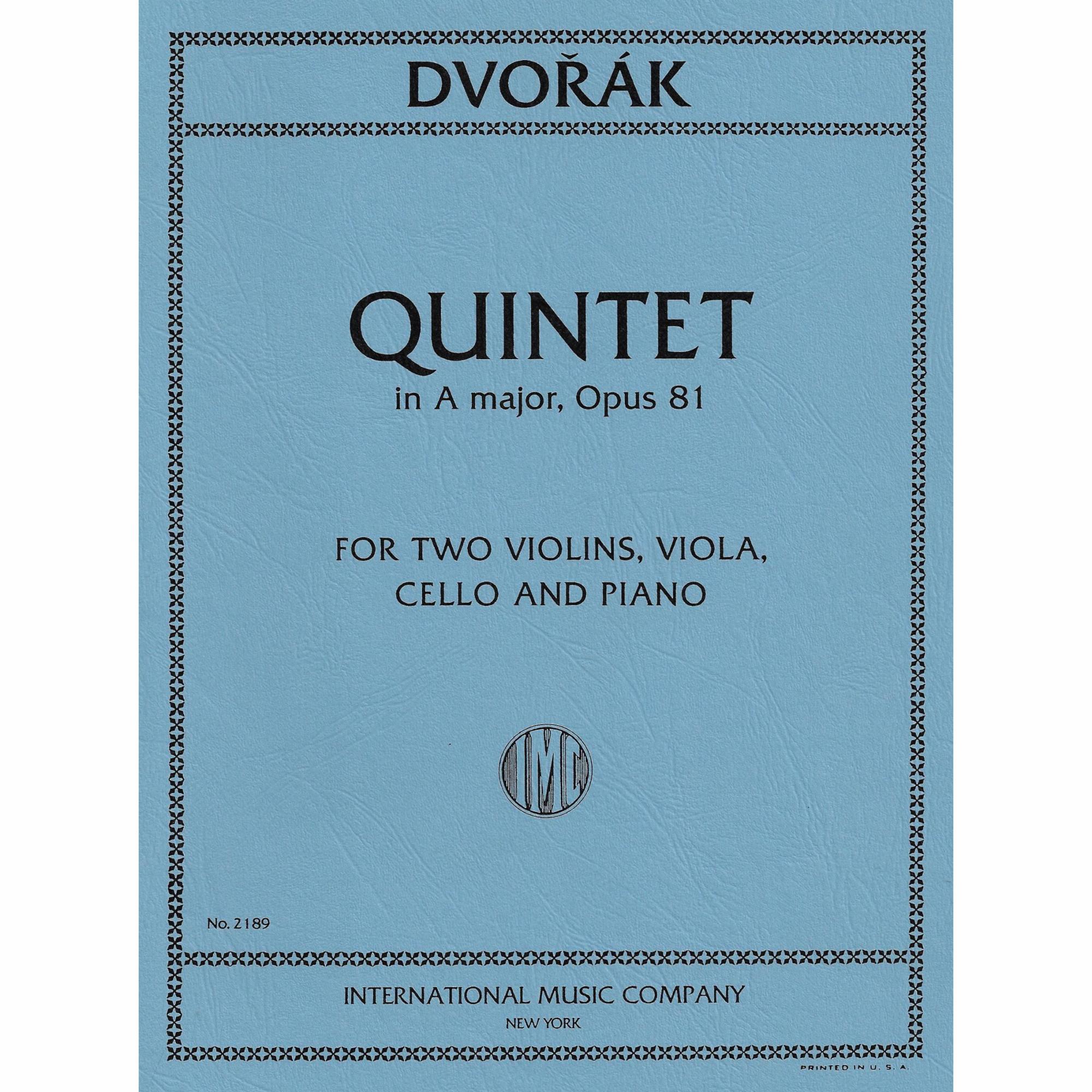 Dvorak -- Piano Quintet in A Major, Op. 81