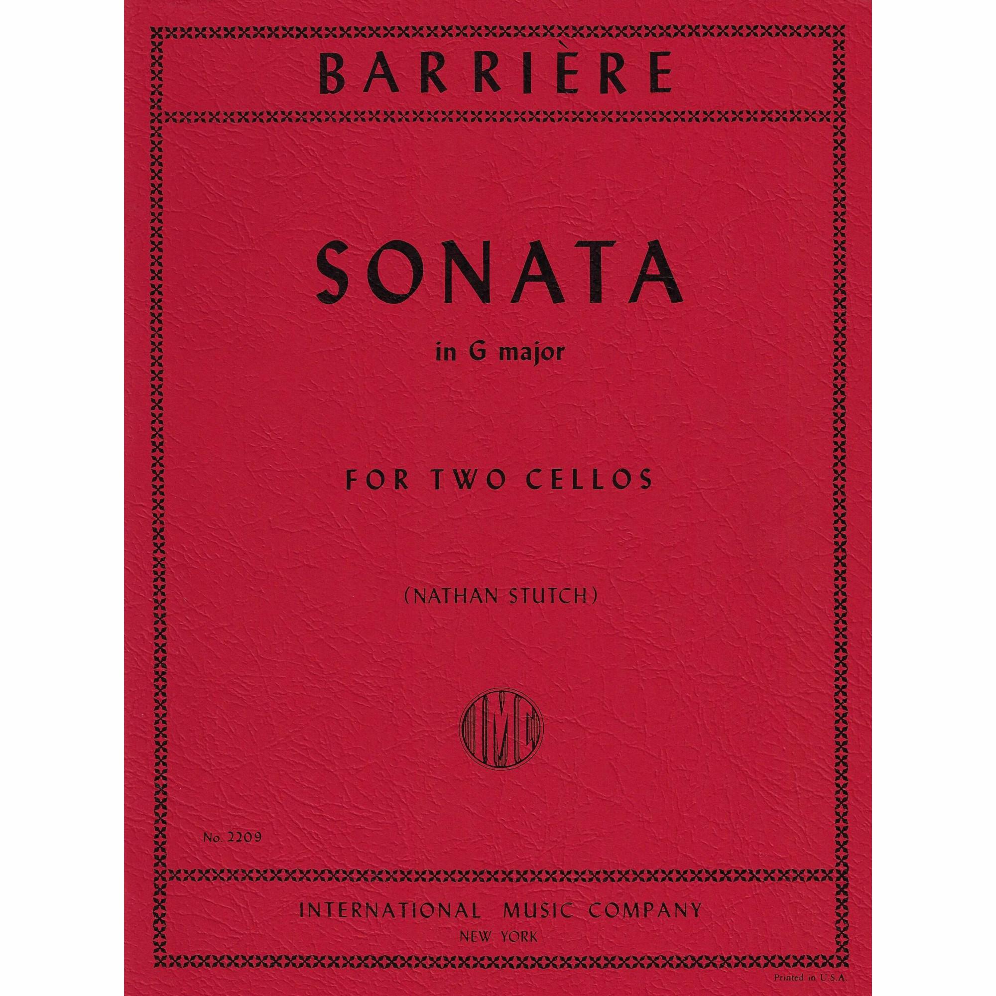 Barriere -- Sonata in G Major for Two Cellos