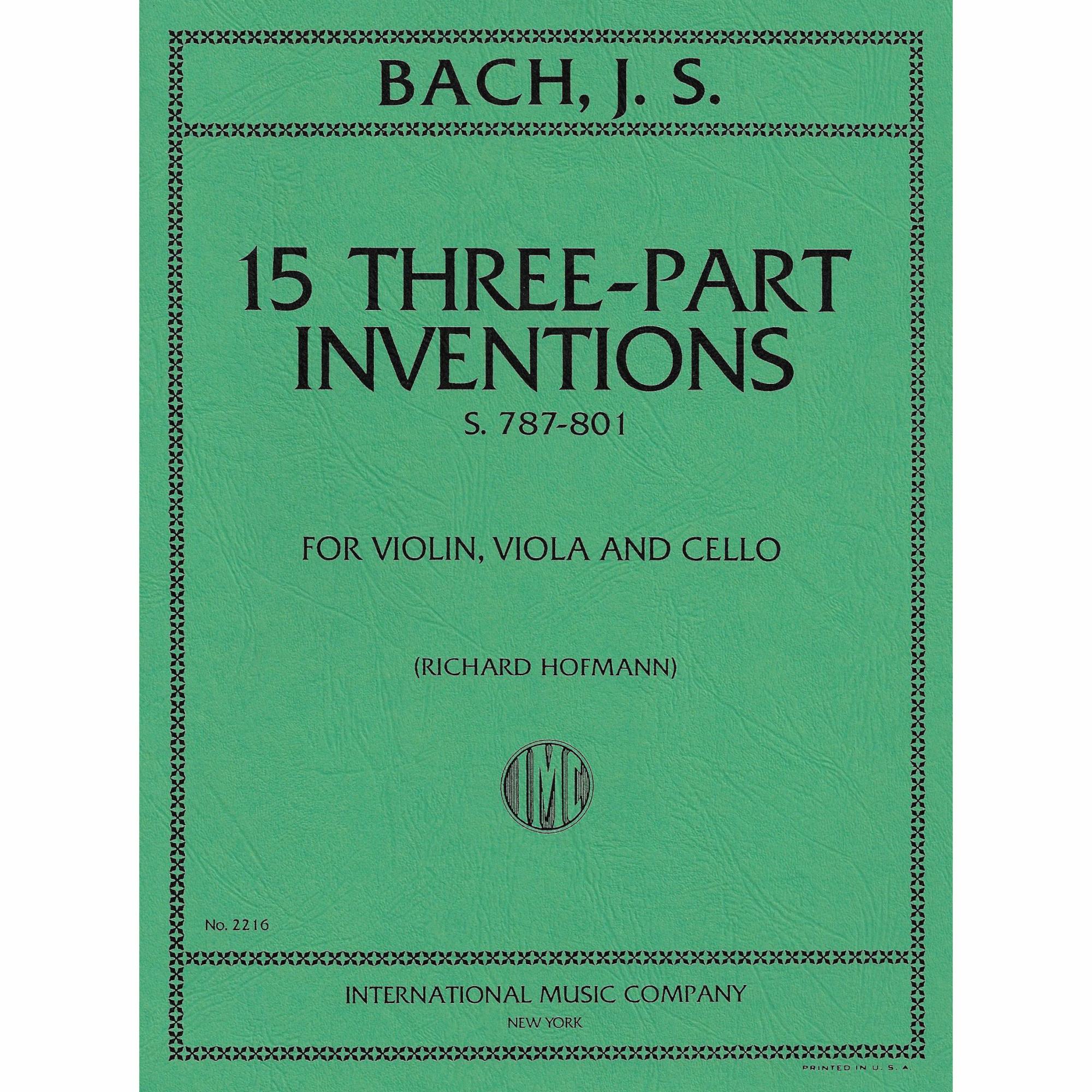 Bach -- 15 Three-Part Inventions, S. 787-801 for Violin, Viola, and Cello