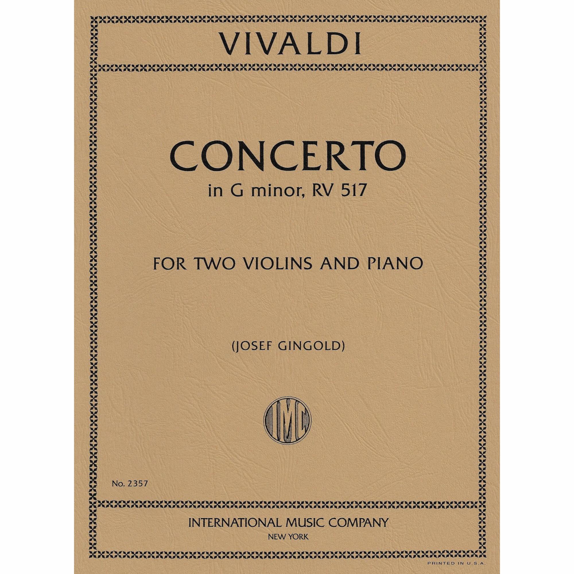 Vivaldi -- Concerto in G Minor, RV 517 for Two Violins and Piano