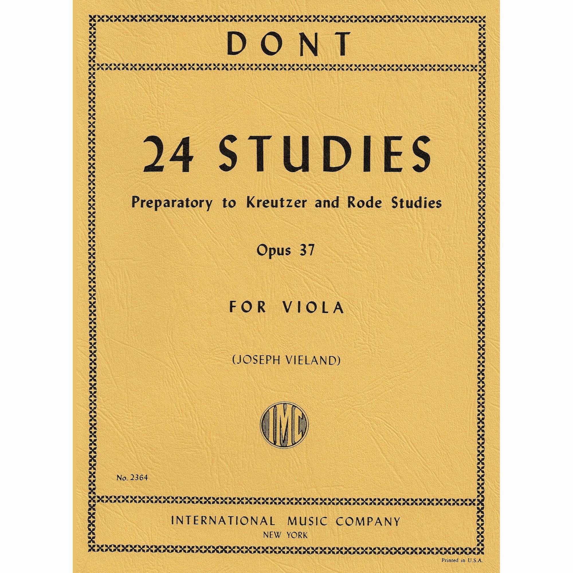 Dont -- 24 Studies, Op. 37 for Viola
