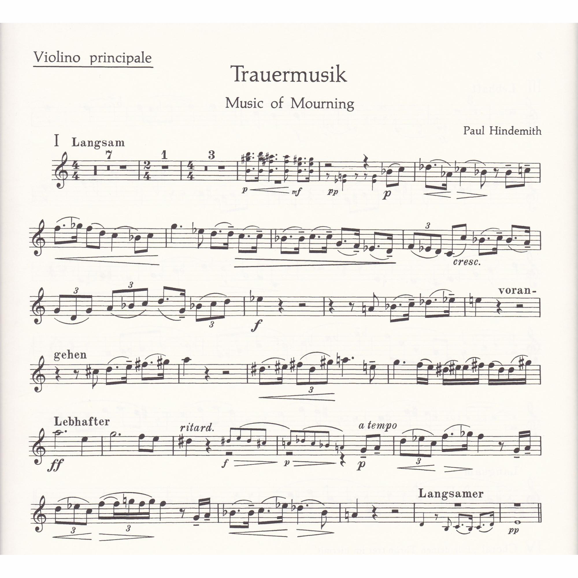 Trauermusik for Viola, Cello, or Violin, and Piano