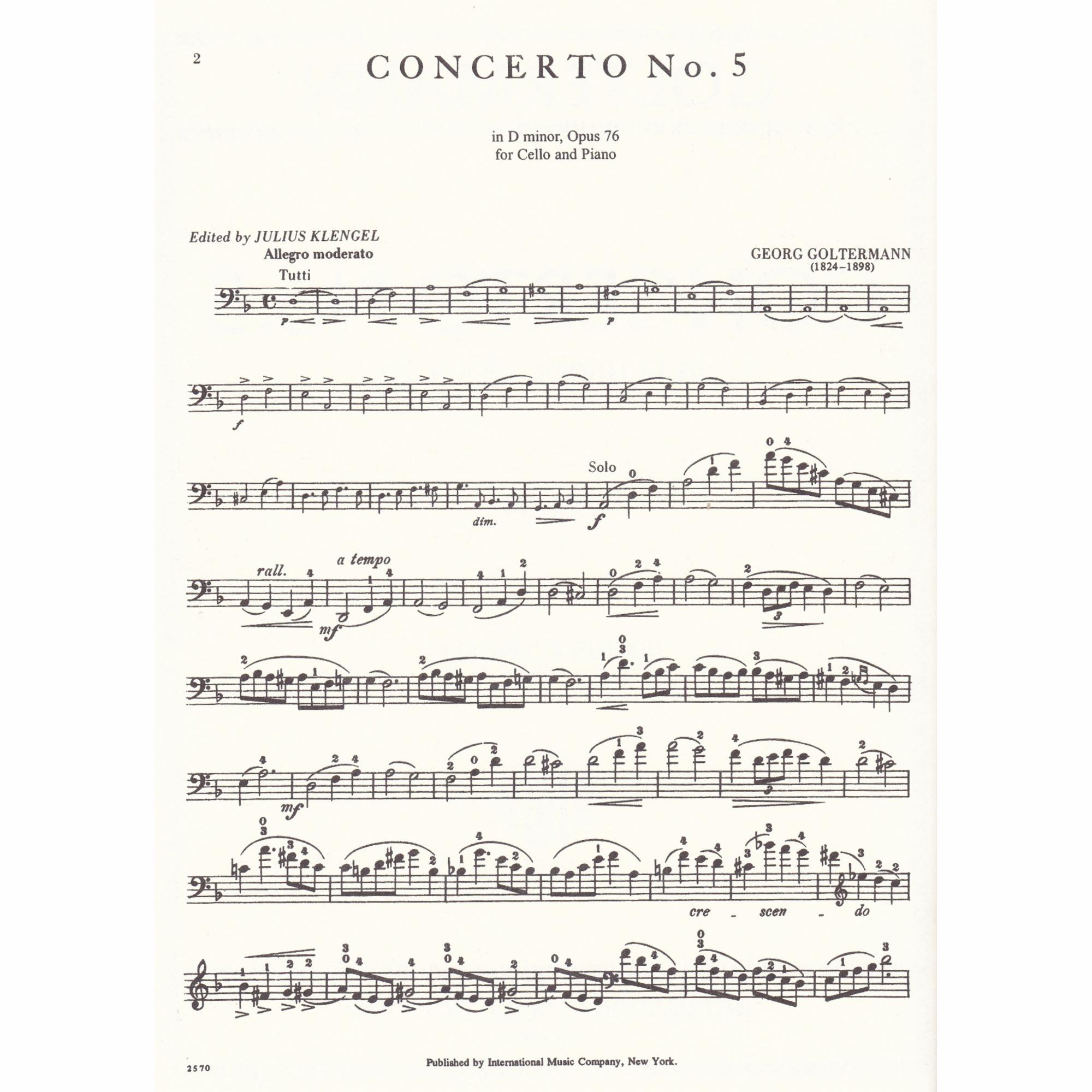 Cello Concerto No. 5 in D Minor, Op. 76