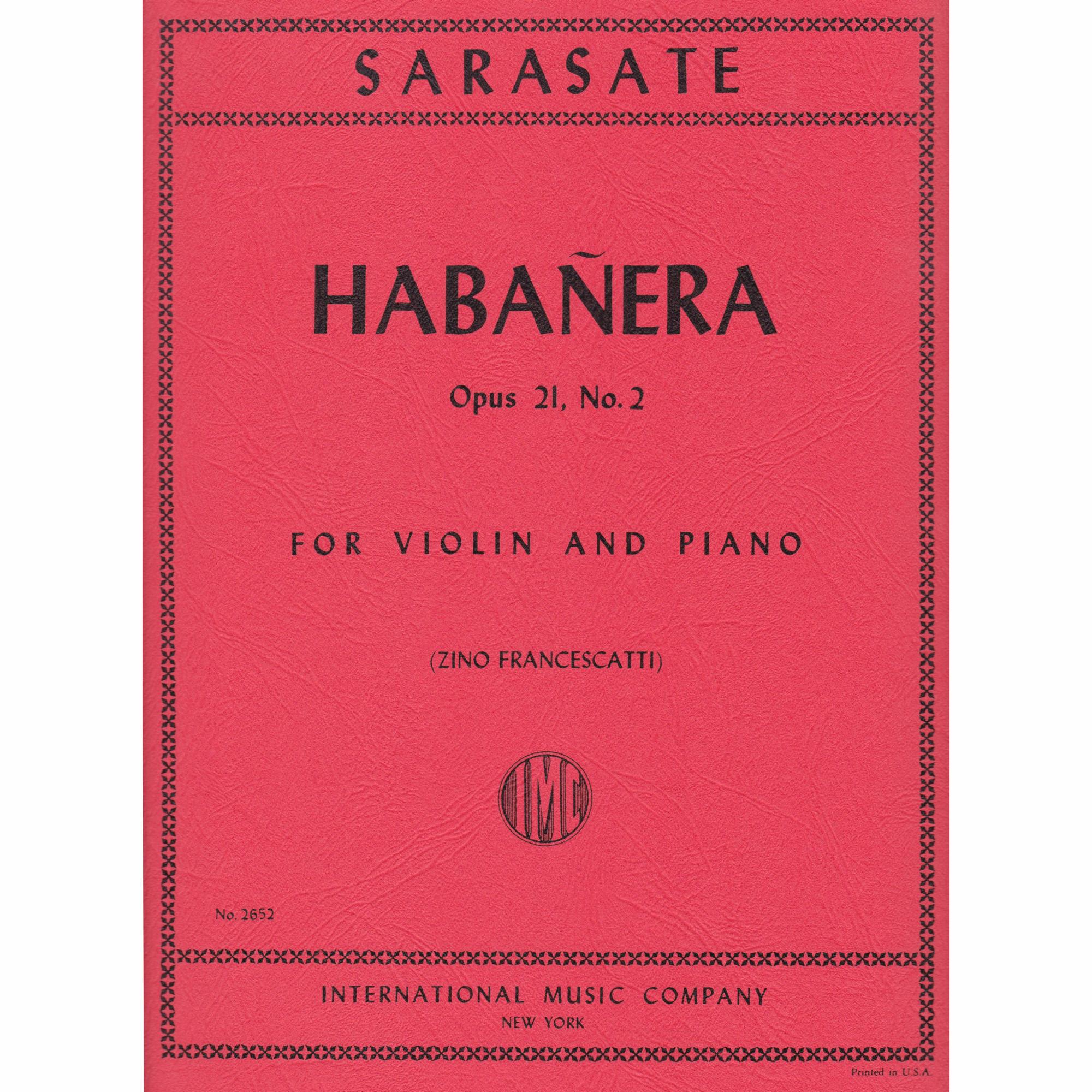 Habanera for Violin and Piano, Op. 21, No. 2