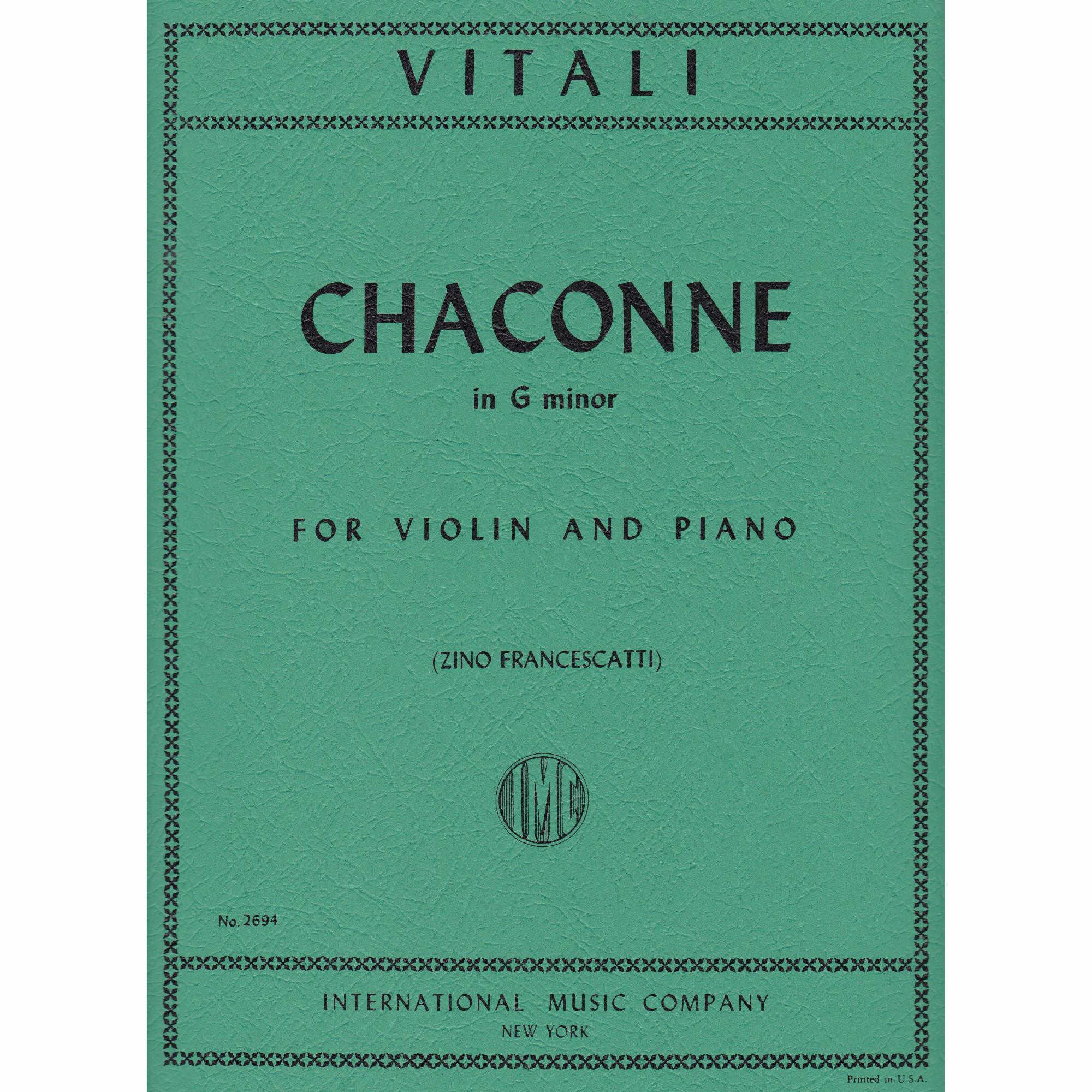 Chaconne in G Minor for Violin and Piano
