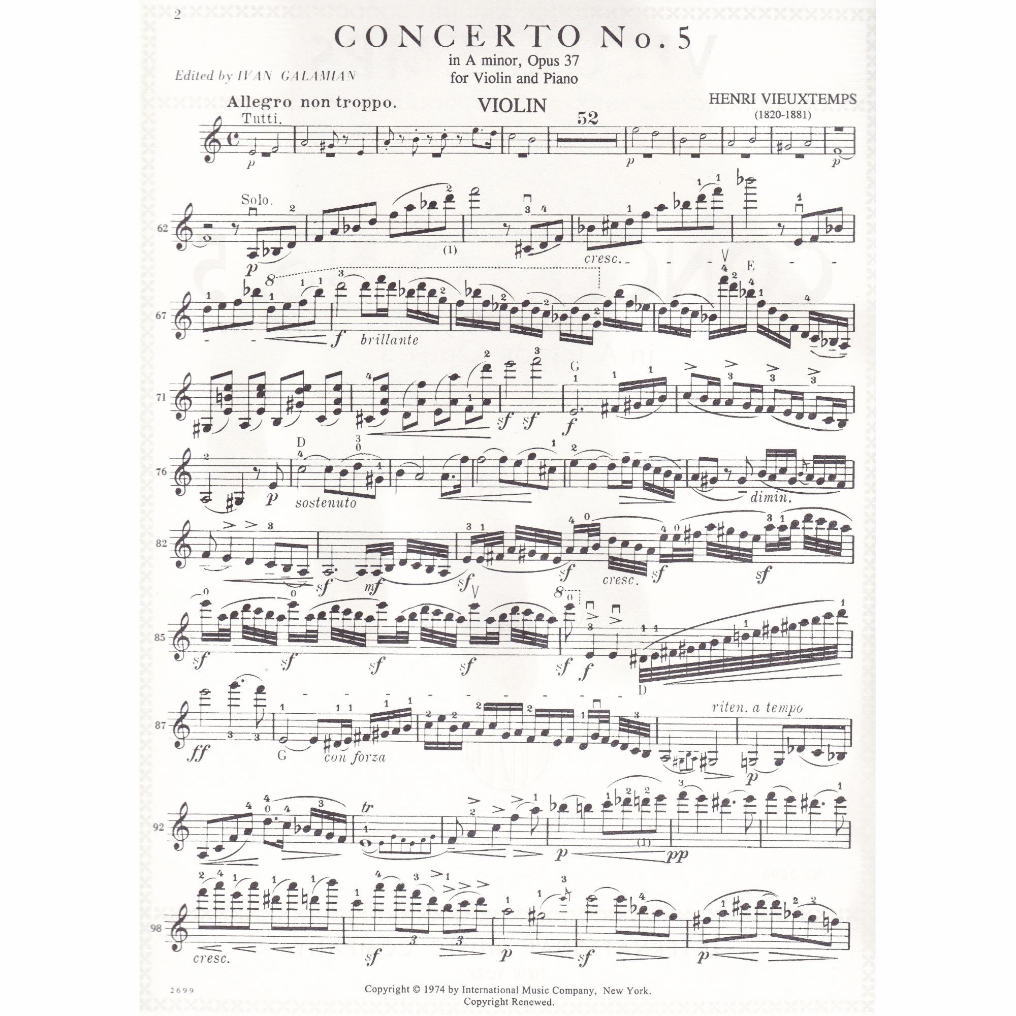 Violin Concerto No. 5 in A Minor, Op. 37