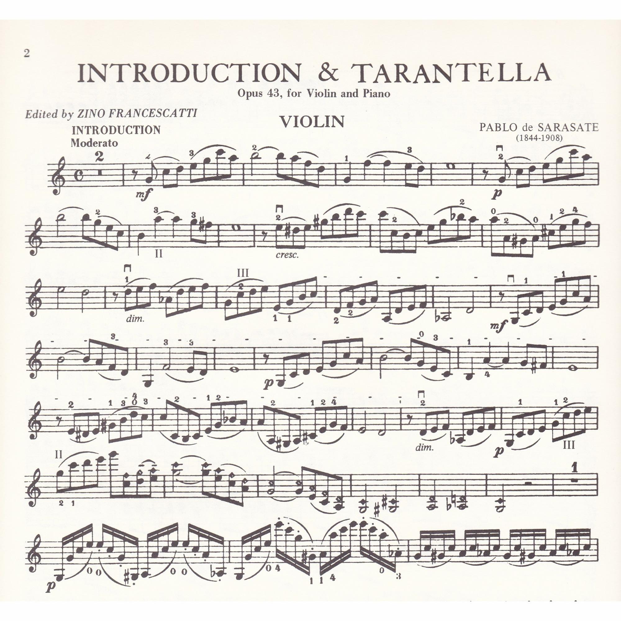 Introduction and Tarantella for Violin and Piano, Op. 43