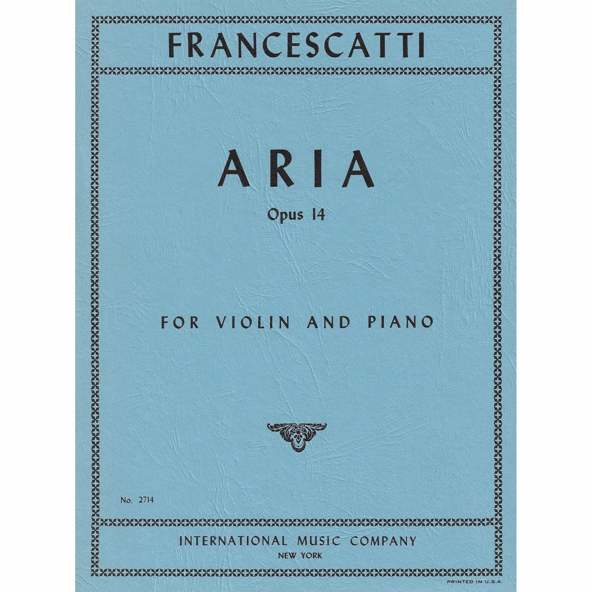 Francescatti -- Aria, Op. 14 for Violin and Piano