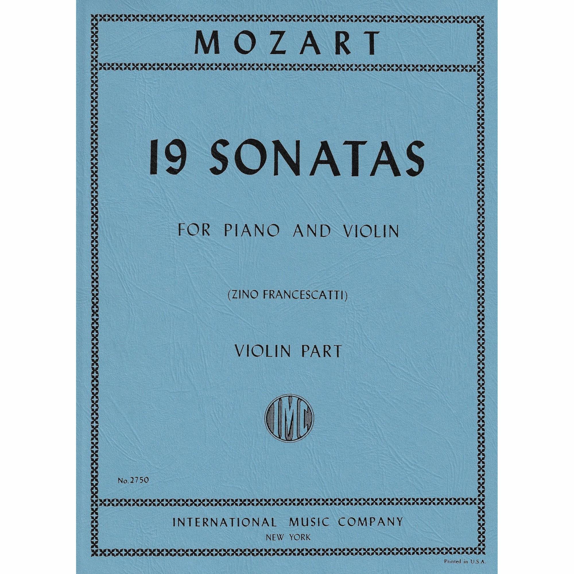 Mozart -- 19 Sonatas for Violin and Piano