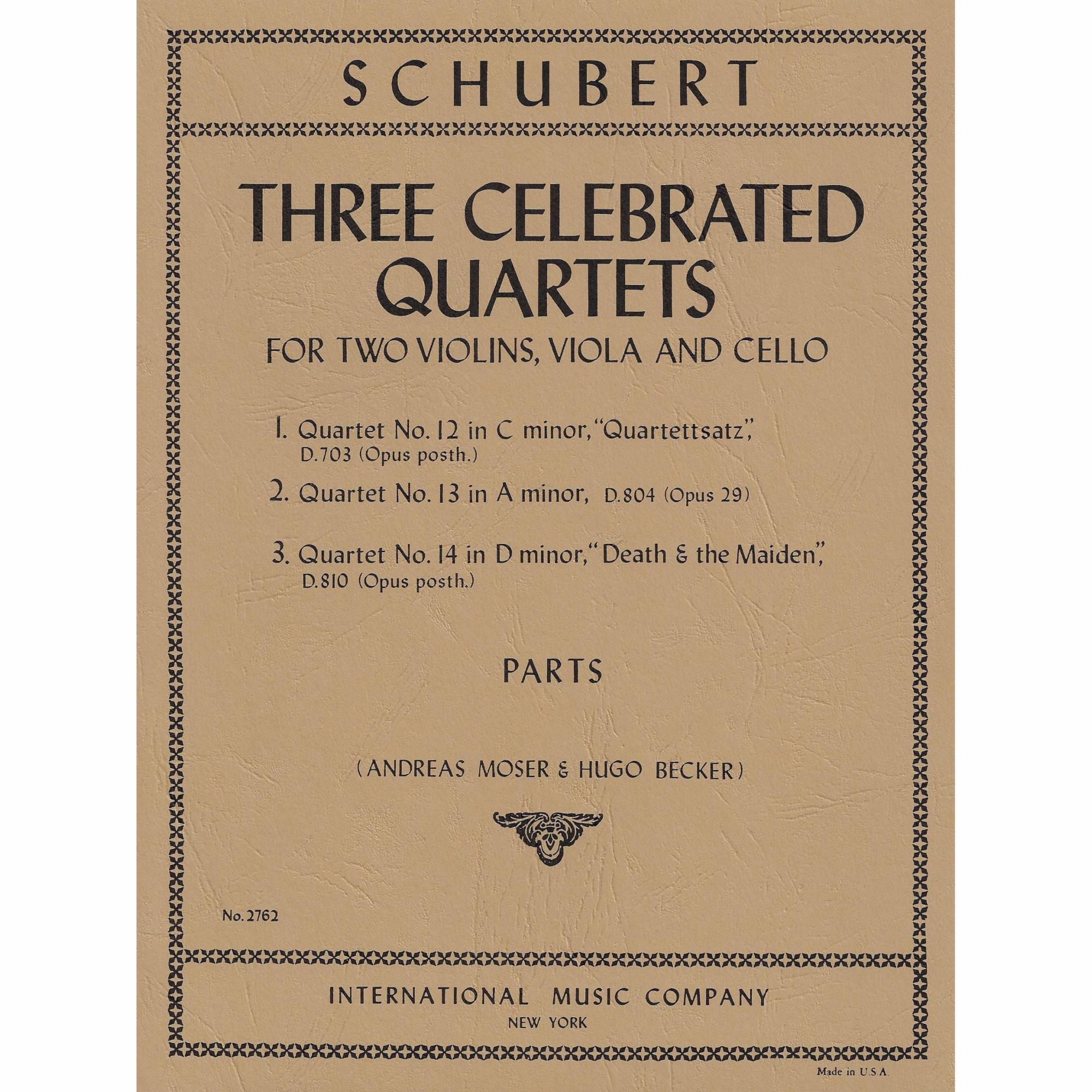 Schubert -- Three Celebrated String Quartets