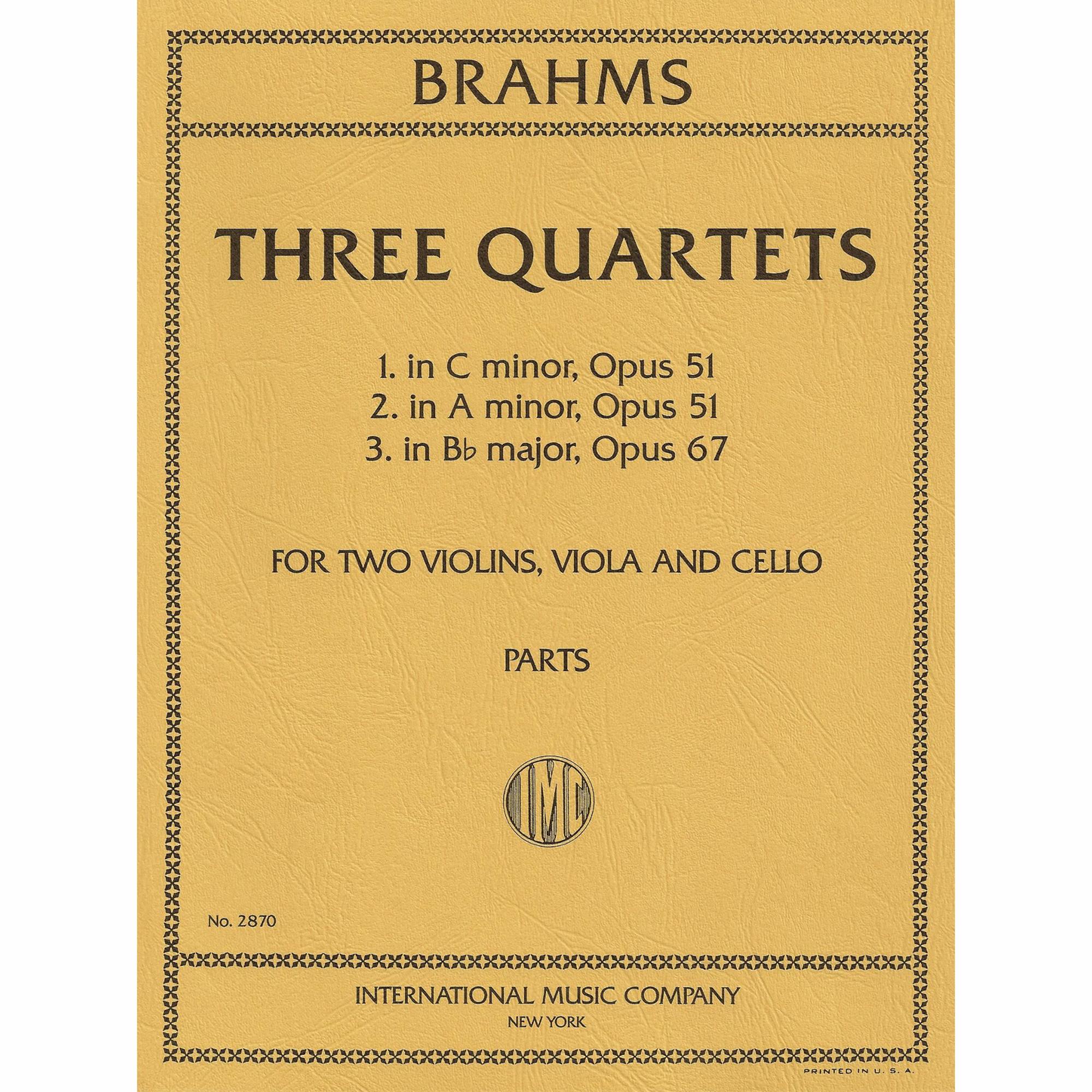Brahms -- Three Quartets, Opp. 51 & 67