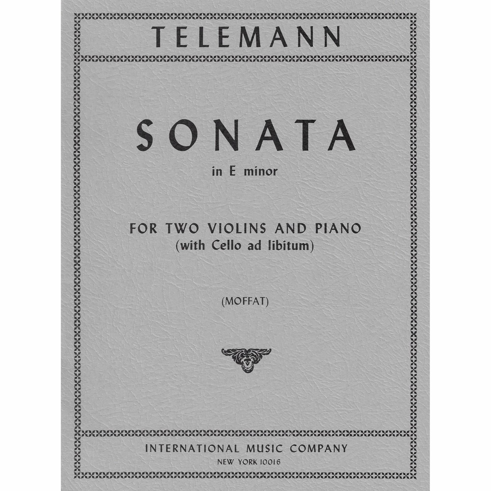 Telemann -- Sonata in E Minor for Two Violins and Piano