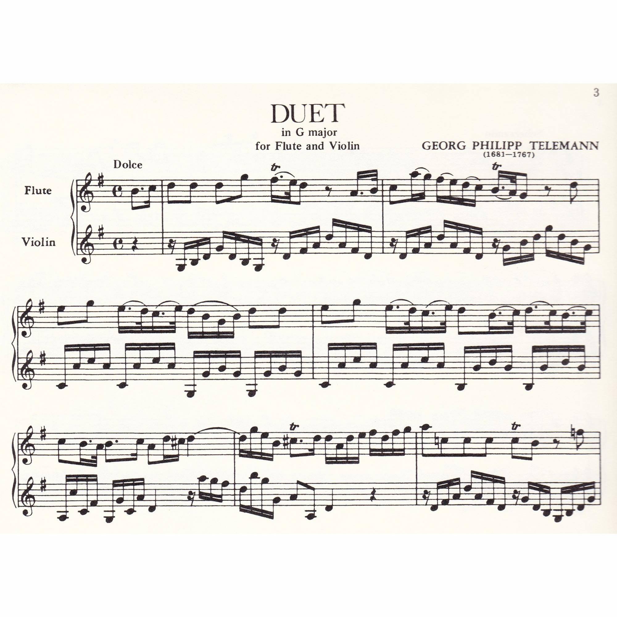 Duet in G Major for Flute and Violin